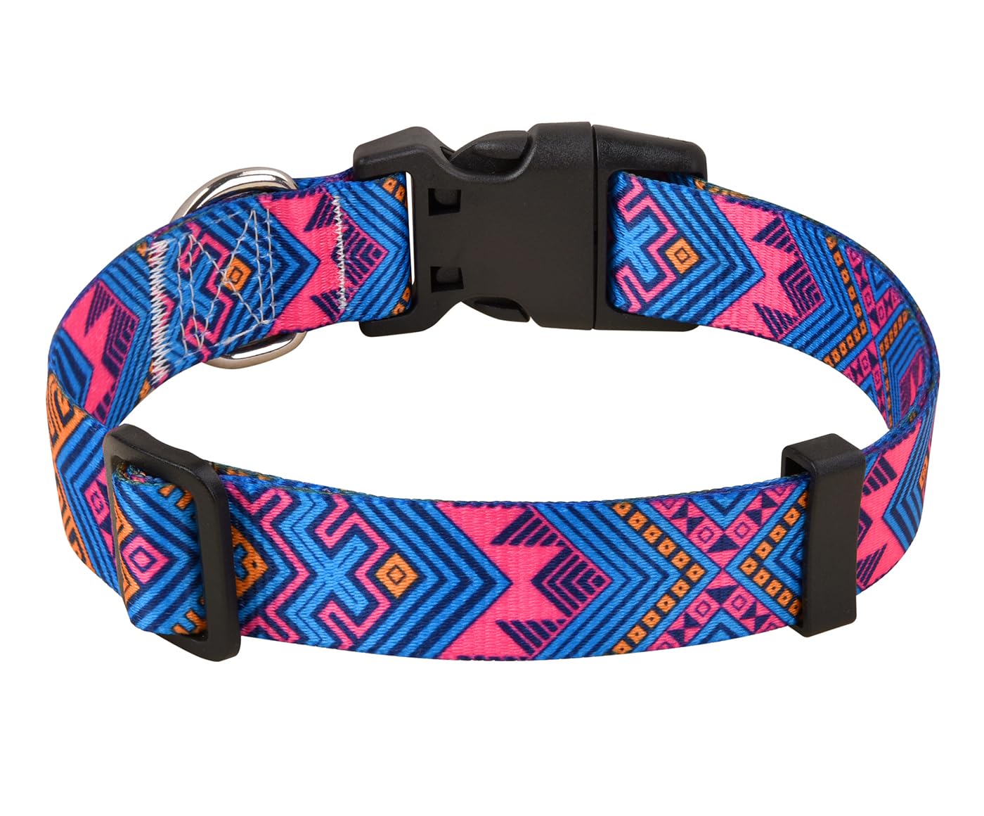 Mihqy Dog Collar With Bohemia Floral Tribal Geometric Patterns - Soft Ethnic Style Collar Adjustable For Small Medium Large Dogs(Orange Ethnic Style,M)