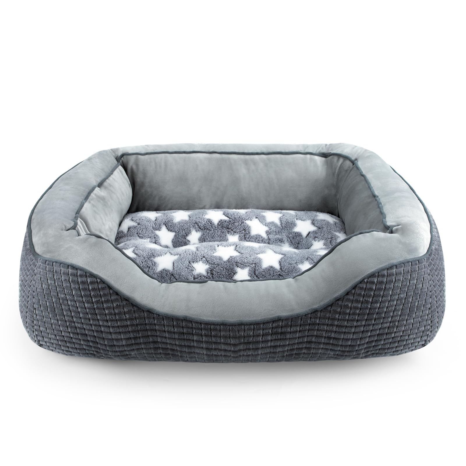 Siwa Mary Dog Beds For Small Dogs & Cats, Washable Dog Sofa Bed With Wide Sides, Pentagram Pattern Design, Pet Cuddler Bed, Warming Soft Calming Puppy Bed For Sleeping, Non-Slip Bottom