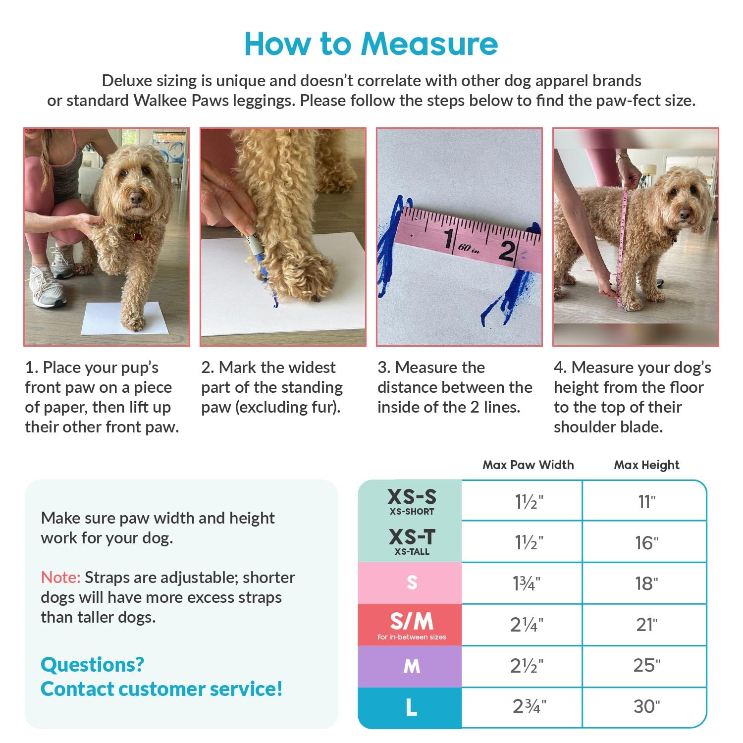 Walkee Paws New Deluxe Easy-On Dog Boot Leggings, Seen On Shark Tank, Protects From Winter, Cold, Wet & Snow, Allergens & Chemicals, Never Lose A Boot Shoe Or Sock Again (Classic, Small/Medium)