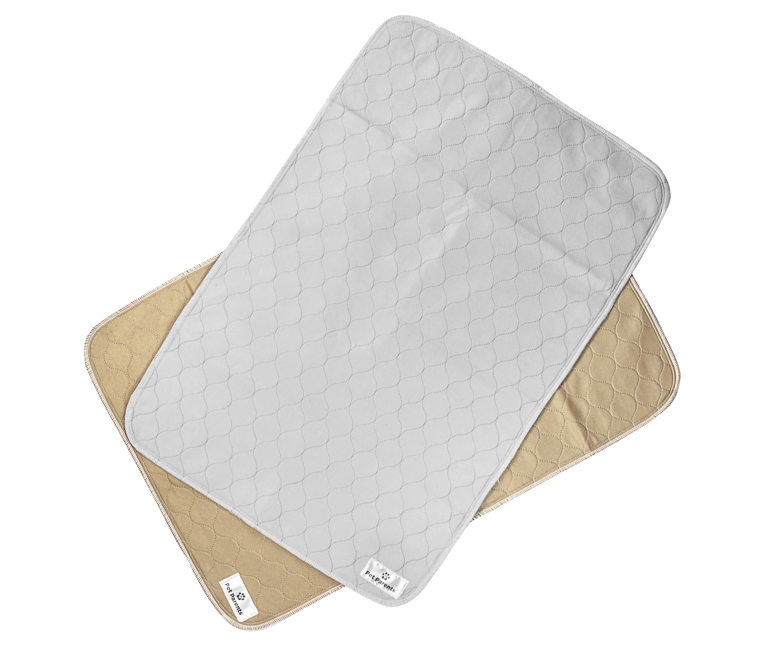 Pet Parents® Pawtect® Pads Washable Pee Pads For Dogs (2Pack) Of Premium Dog Pee Pads, Waterproof Puppy Pads & Reusable Dog Pads, Whelping Pads & Modern Pee Pads For Dogs (Tan/Grey, 24X36)