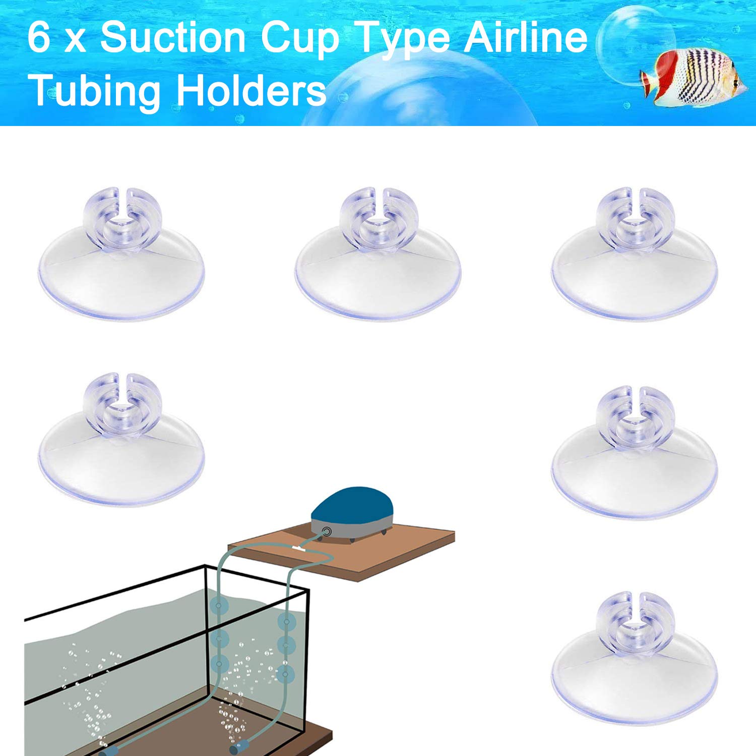 Dekago Transparent Airline Tubing Standard Aquarium Air Pump Accessories Kit With Check Valves, Air Stones, Suction Cups And Connectors For All Fish Tank