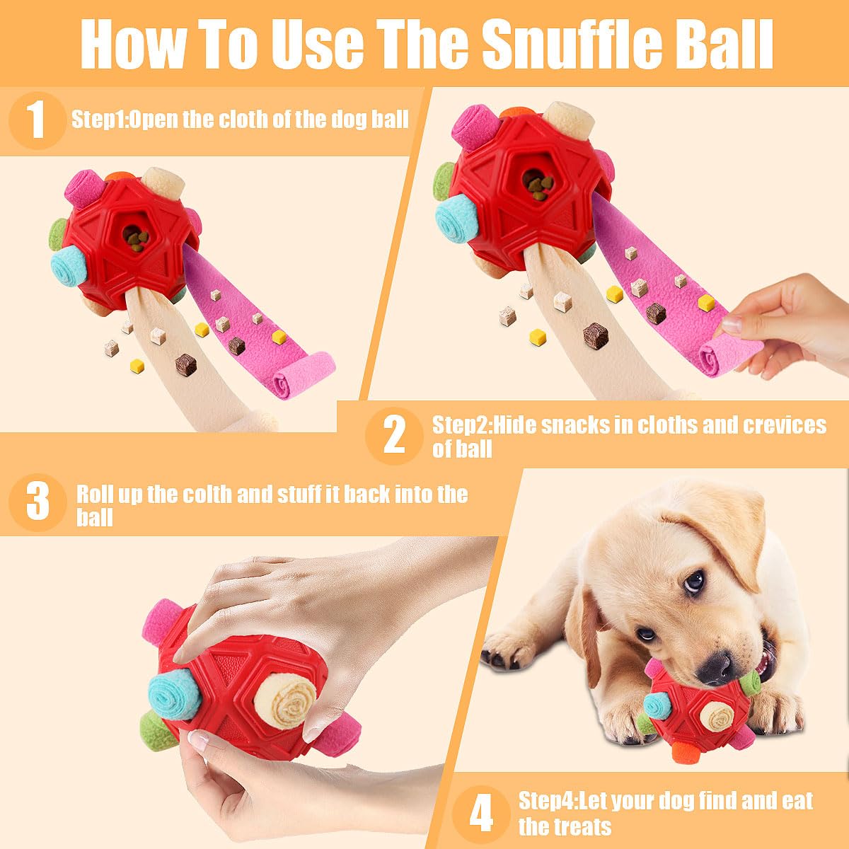 Petration Dog Snuffle Ball-Interactive Puzzle Dog Toys Encourage Natural Foraging Skills Slow Feeder For Training And Stress Rel