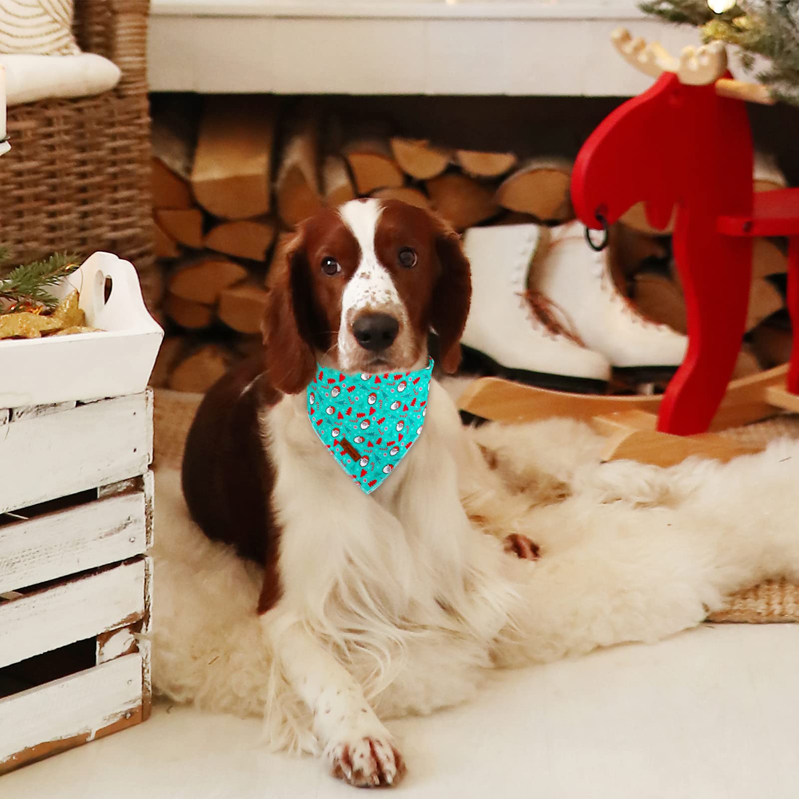 Up Urara Pup Christmas Dog Bandana, Christmas Tree Bandana For Girl Boy Dog, Cotton Pet Kerchief, Cute Winter Puppy Bandana, Adj
