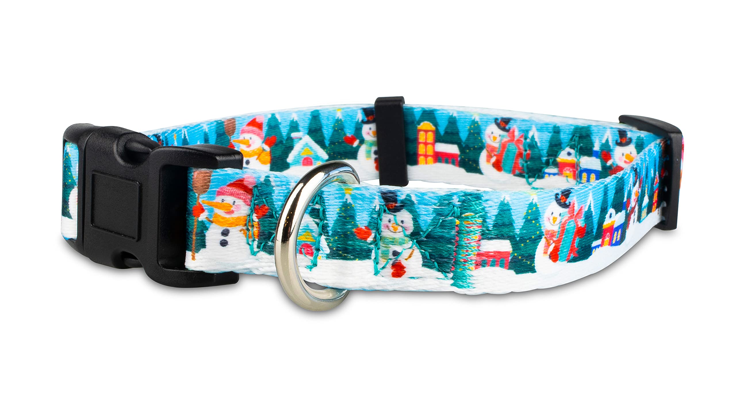 Limeloot Christmas Dog Collar, Adjustable Holiday Dog Collar In Small, Medium, And Large, Winter Collar For Boy And Girl Dogs, Snowman, Medium