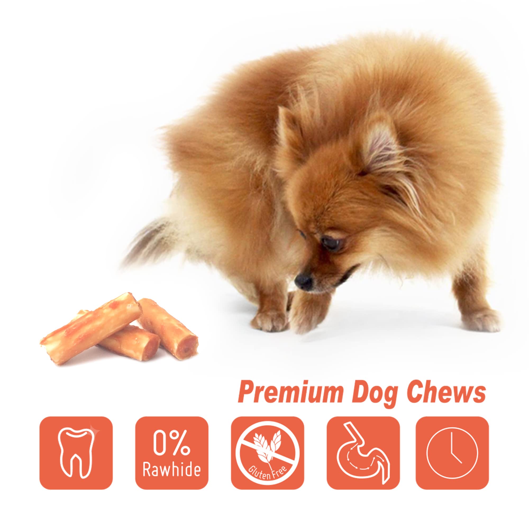 LuvChew Chicken Rolls Mini Dog Chews - Gluten Free, Rawhide Free, 2.5" for Small Dogs, Pack of 10