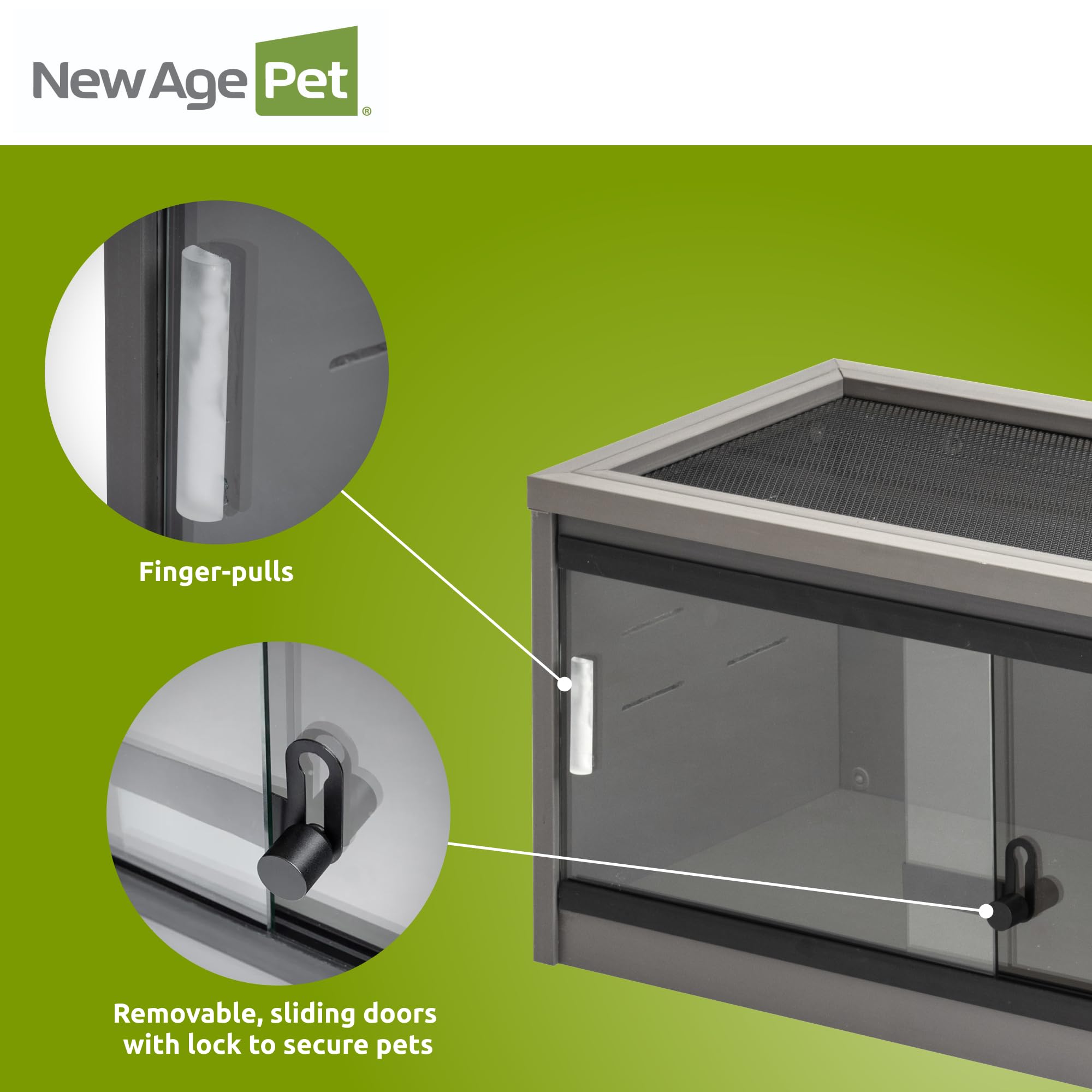 New Age Pet Ecoflex 24-Inch Mojave Reptile Lounge In Grey - Durable Wood Plastic Composite Habitat With Ventilated Side Panels,