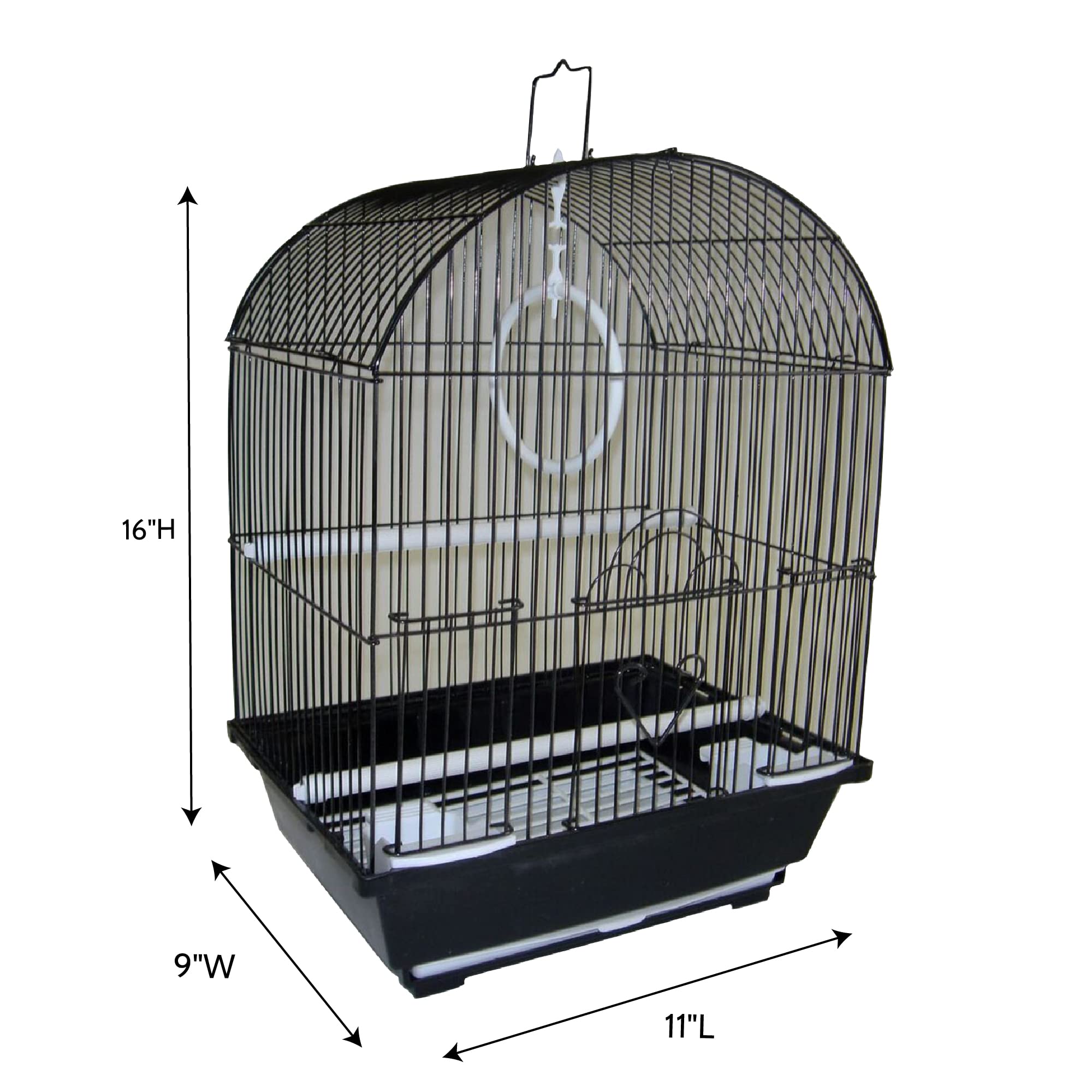 Yml A1104Blk Round Top Style Small Parakeet Cage, 11 X 9 X 16