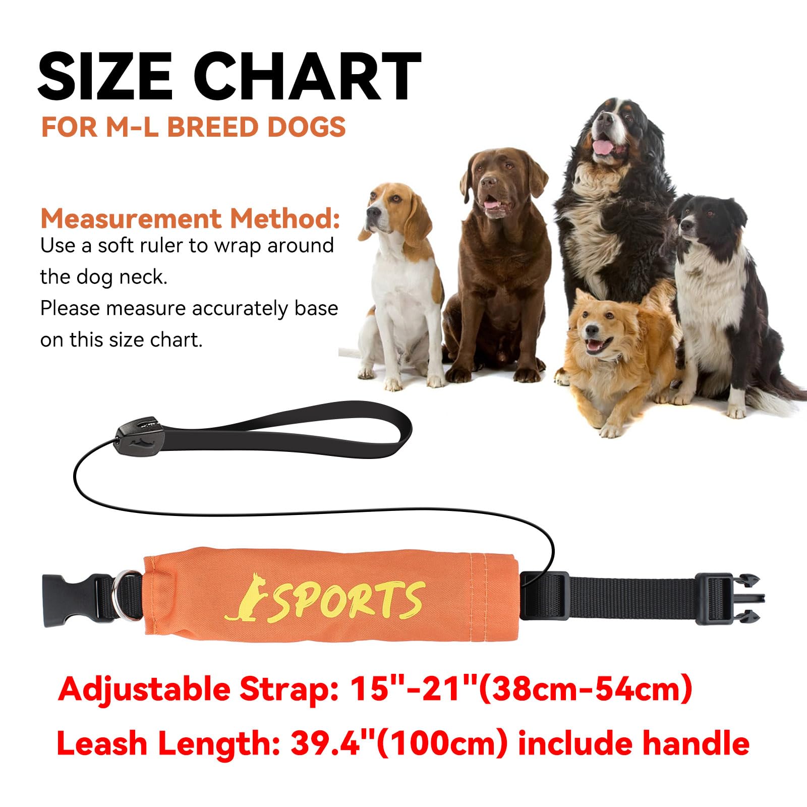 Namsan Retractable Dog Leash Collar For Medium To Large Dogs, Dog Collar With Retractable Leash Built-In, All-In-One, Adjustable