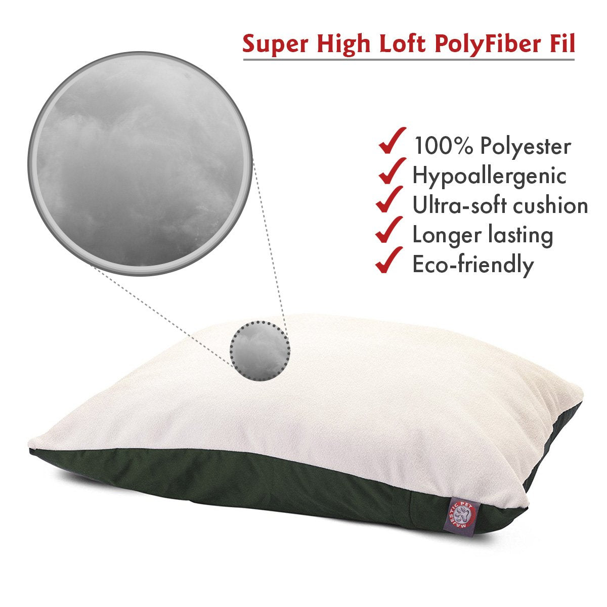 Majestic Pet Rectangle Medium Dog Bed Washable - Removable Slipcover Pet Bed - Dog Crate Bed Super Value Pillow Dog Bed - Dog Ke