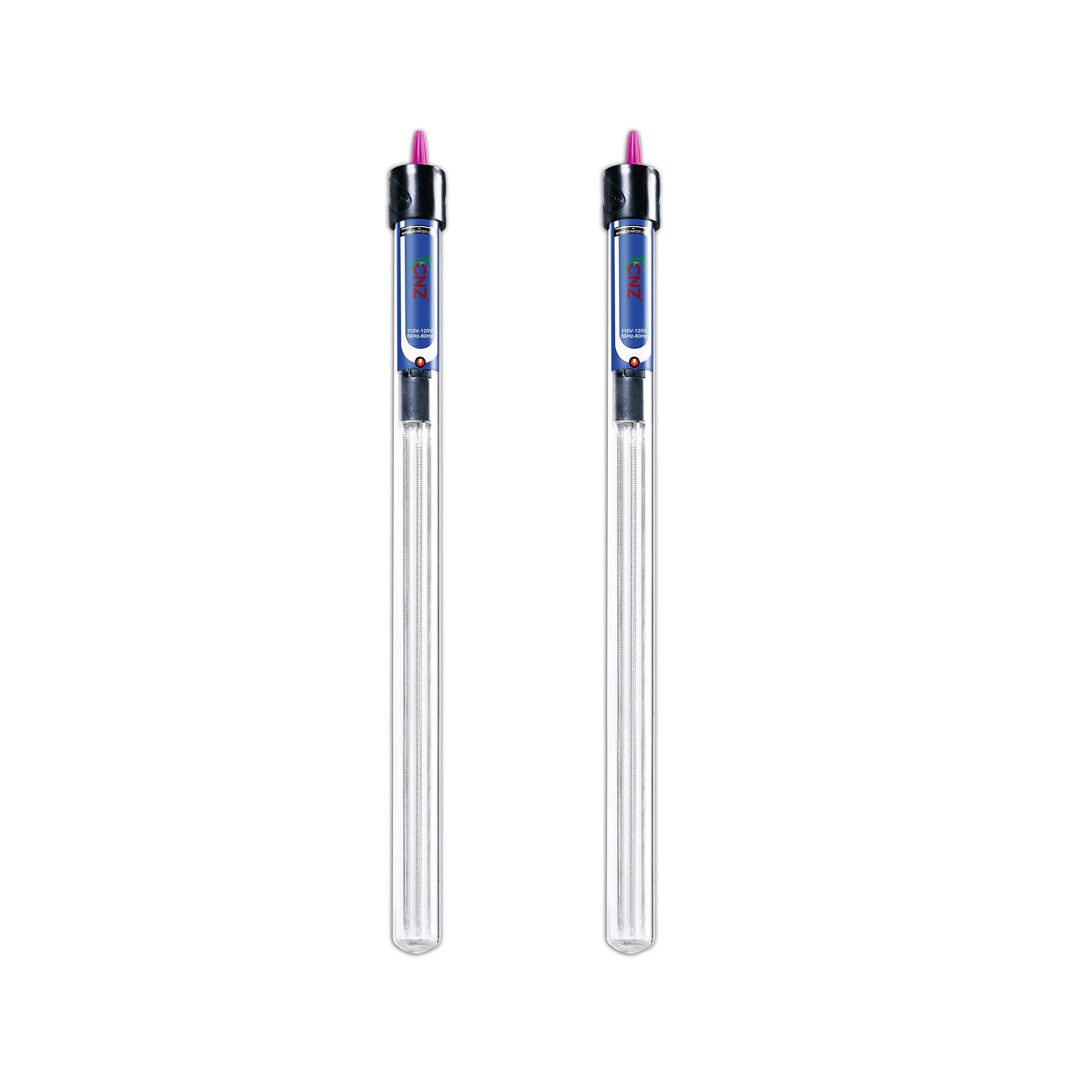 Cnz Aquarium Quartz Glass Submersible Heaters (300-Watt, 2-Pack)