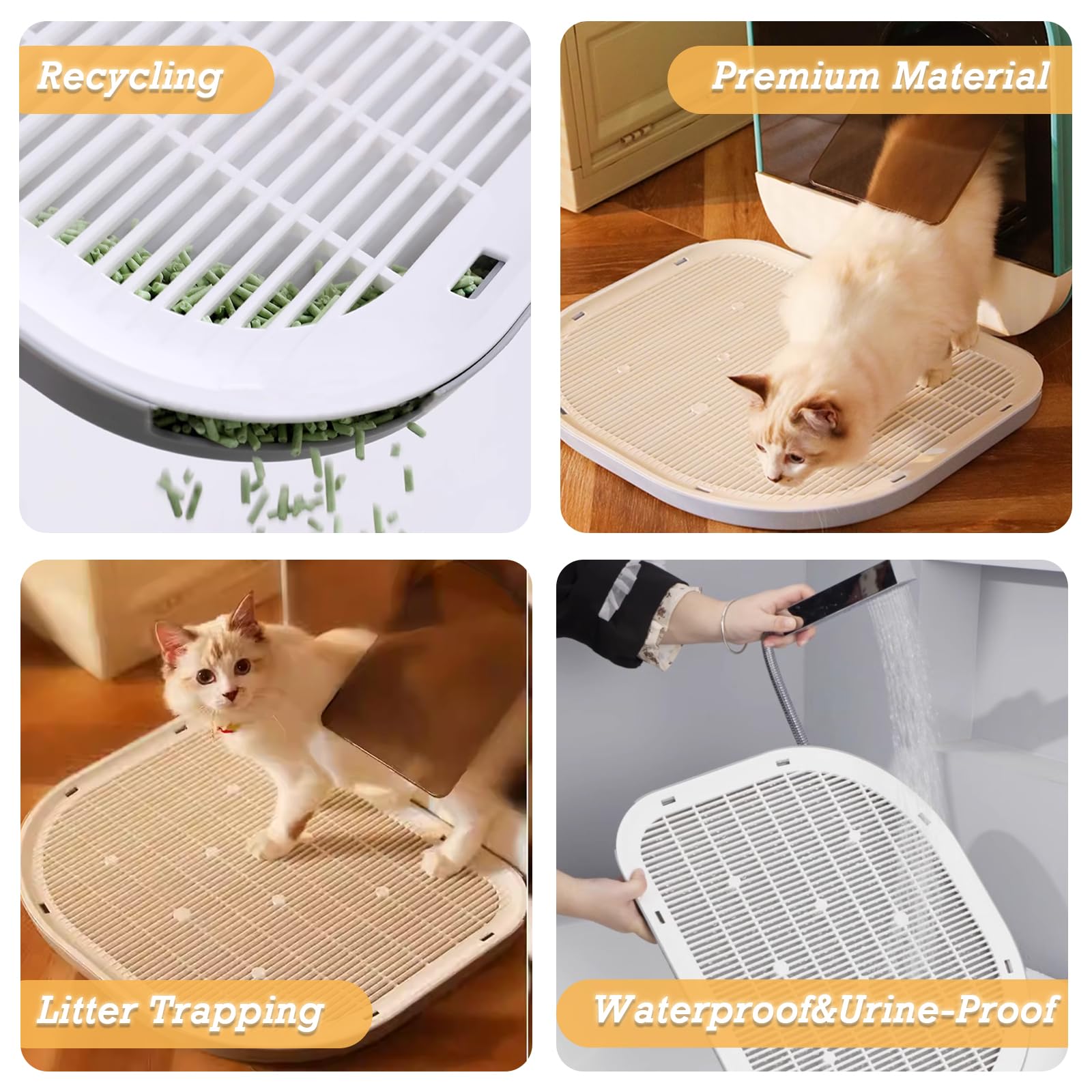 Cat Litter Mat Litter Trapping Mat,19.29''  14.96'',Double-Layer Cat Litter Box Mat For Floor,Xl Litter Matt For Kitty,Mat Catch