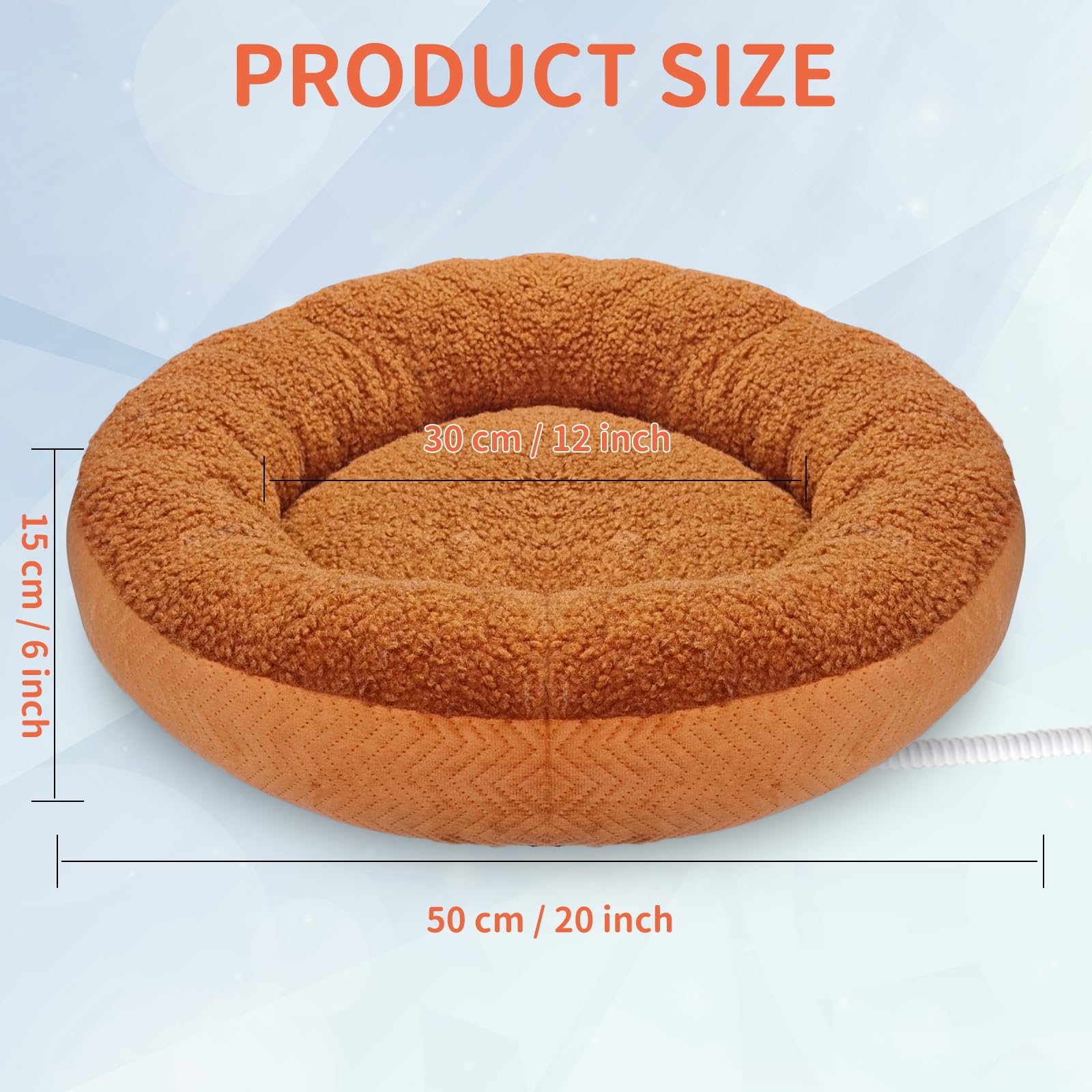 Aupetek Heated Cat Beds For Indoor Cats Warming Cat Beds Super Soft Machine Washable Thermo Kitty Electric Heating Bed 19 Inches