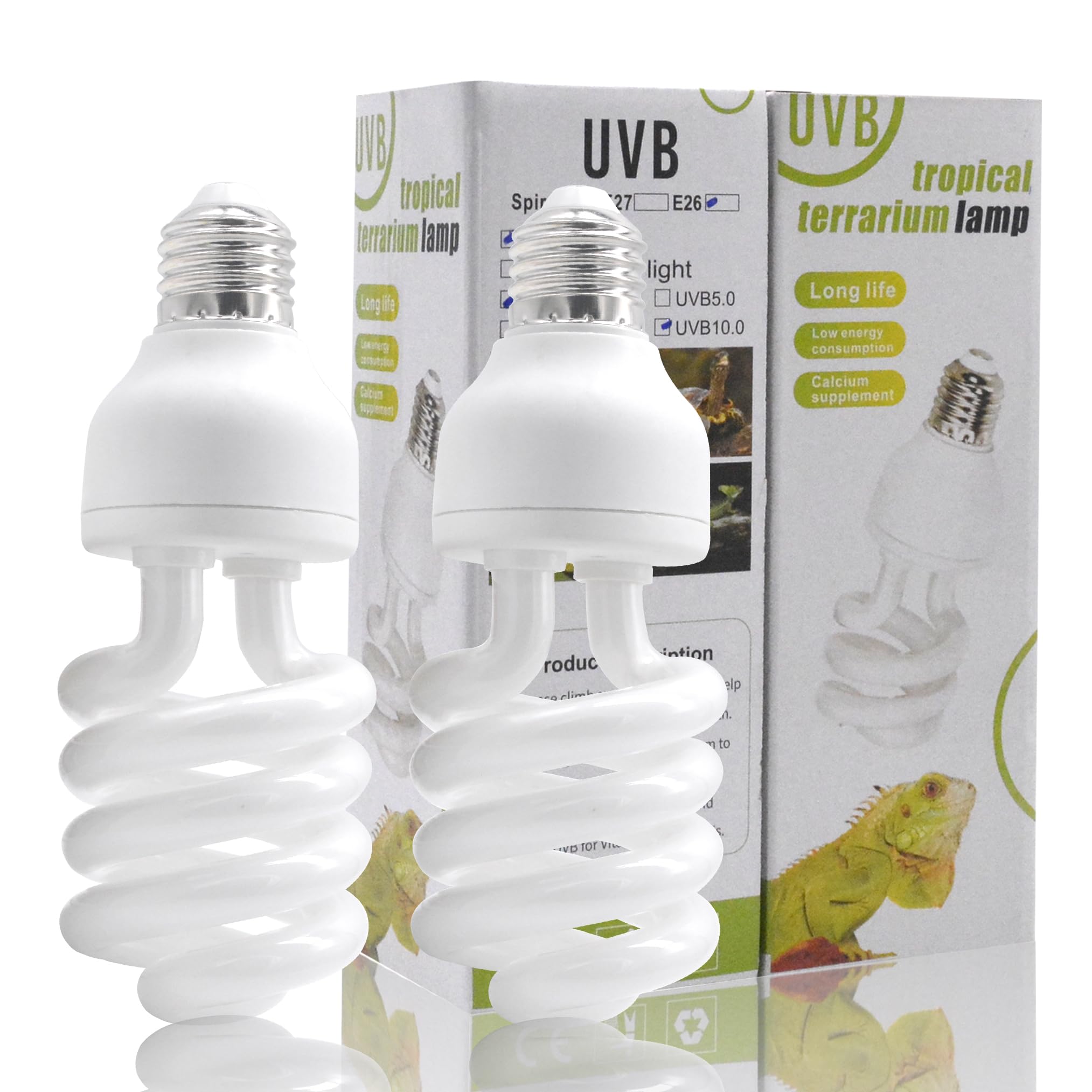 Yimidool Uvb Light For Reptiles, 26W 15.0 Reptile Heat Lamp Bulbs, Uva Uvb Reptiles Light Bulbs Ideal For Rainforest Reptiles, B