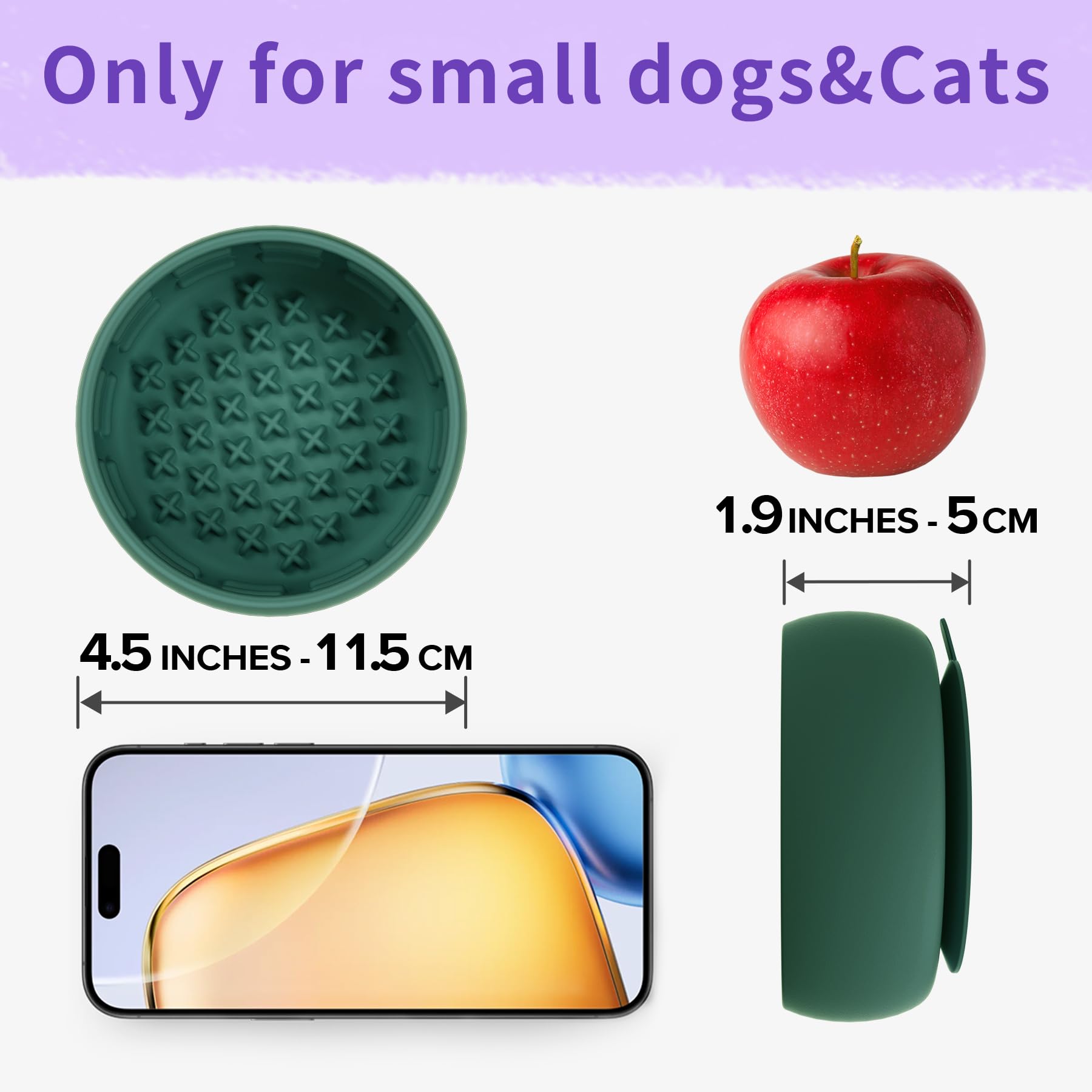 Deep Green Slow Feeder Dog Bowl for Large Breed & Puppies - Prevents Bloat & Improves Digestion - Non-Slip Dog Puzzle Toy with S