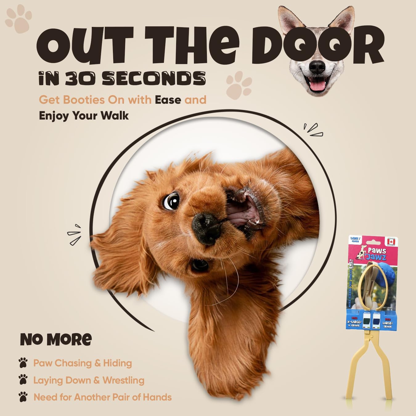 Paws Jawz: Slip Into Dog Booties With One Hand | Fitting Helper Tool Compatible With Paws Dog Boots & Other Dog Booties For Hot
