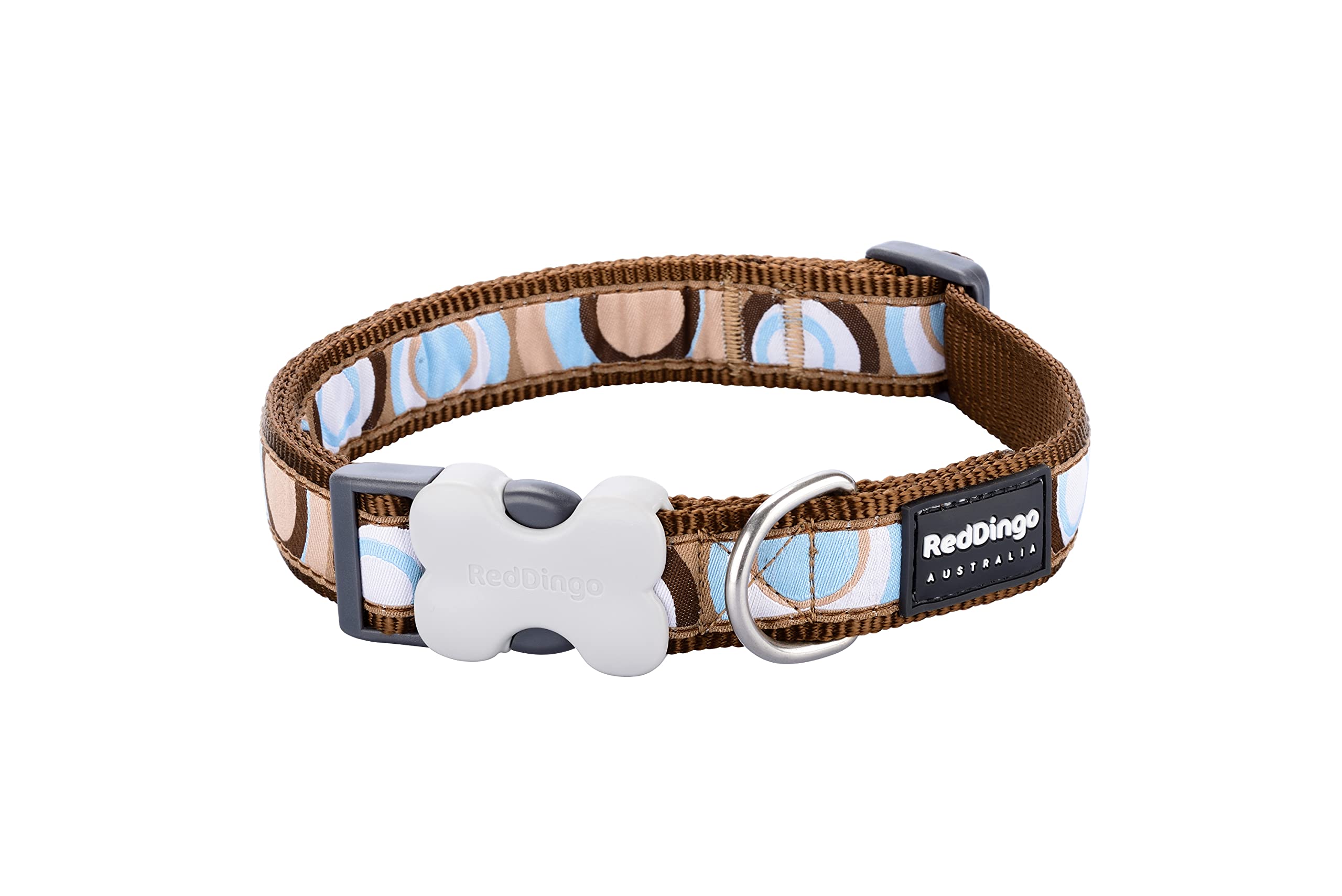 Red Dingo Circadelic Dog Collar, Brown, 15mm