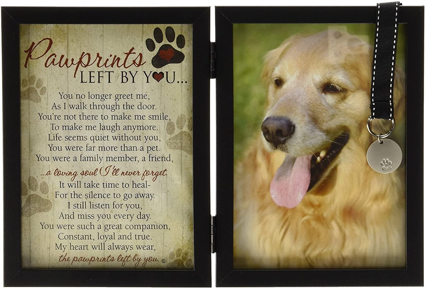 Pawprints Pet Memorial Frame With Pawprints Left By You Poem- Touching Dog Sympathy Gift For Pet Loss Remembrance