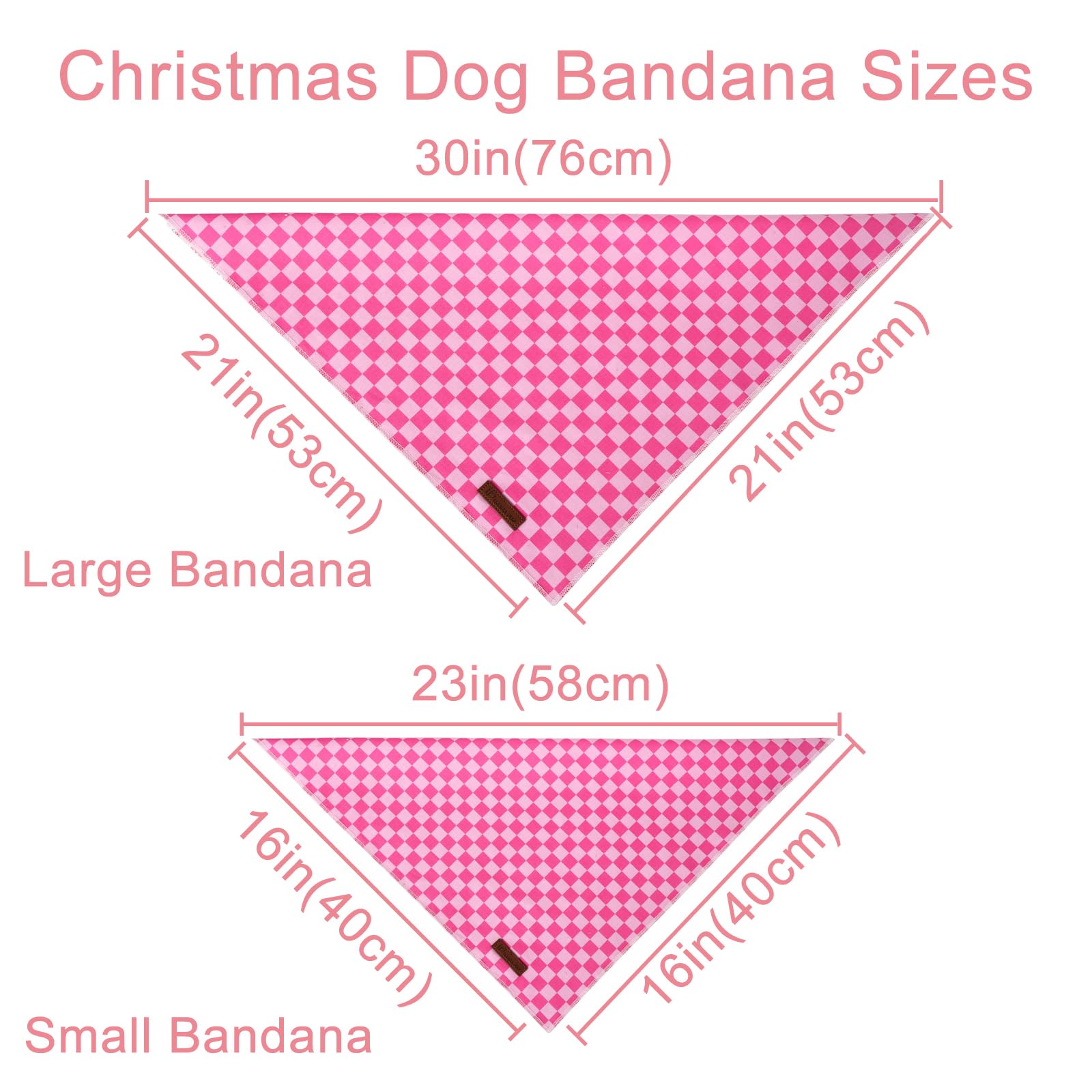 Summer Dog Bandana, UP URARA PUP Pink Bandana for Small Large Dogs, Cotton Handkerchief Fashion Plaid Puppy Triangle Bid Scarf f