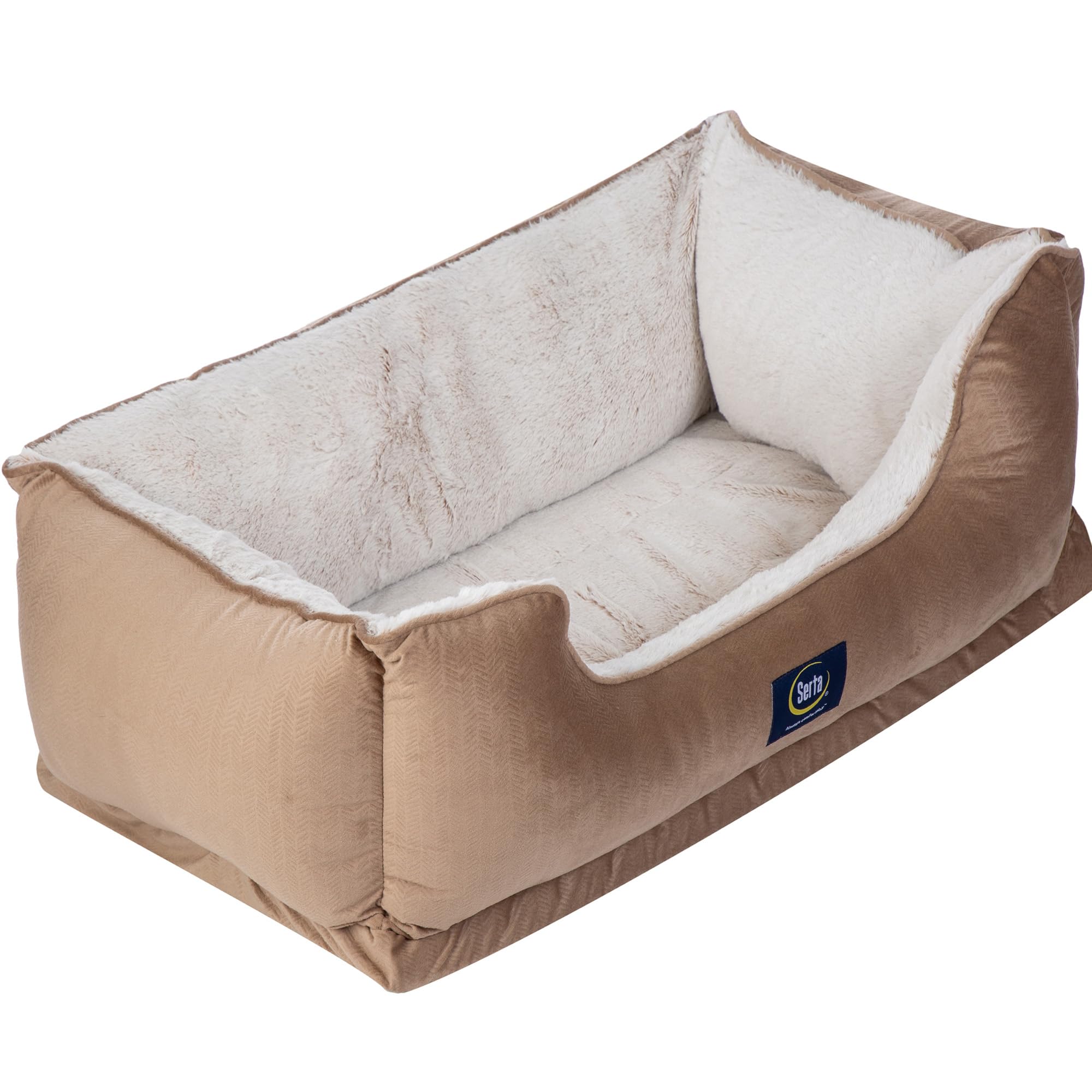 Serta Orthopedic Cuddler Dog Bed For Pets - Desert Sand (X-Large)