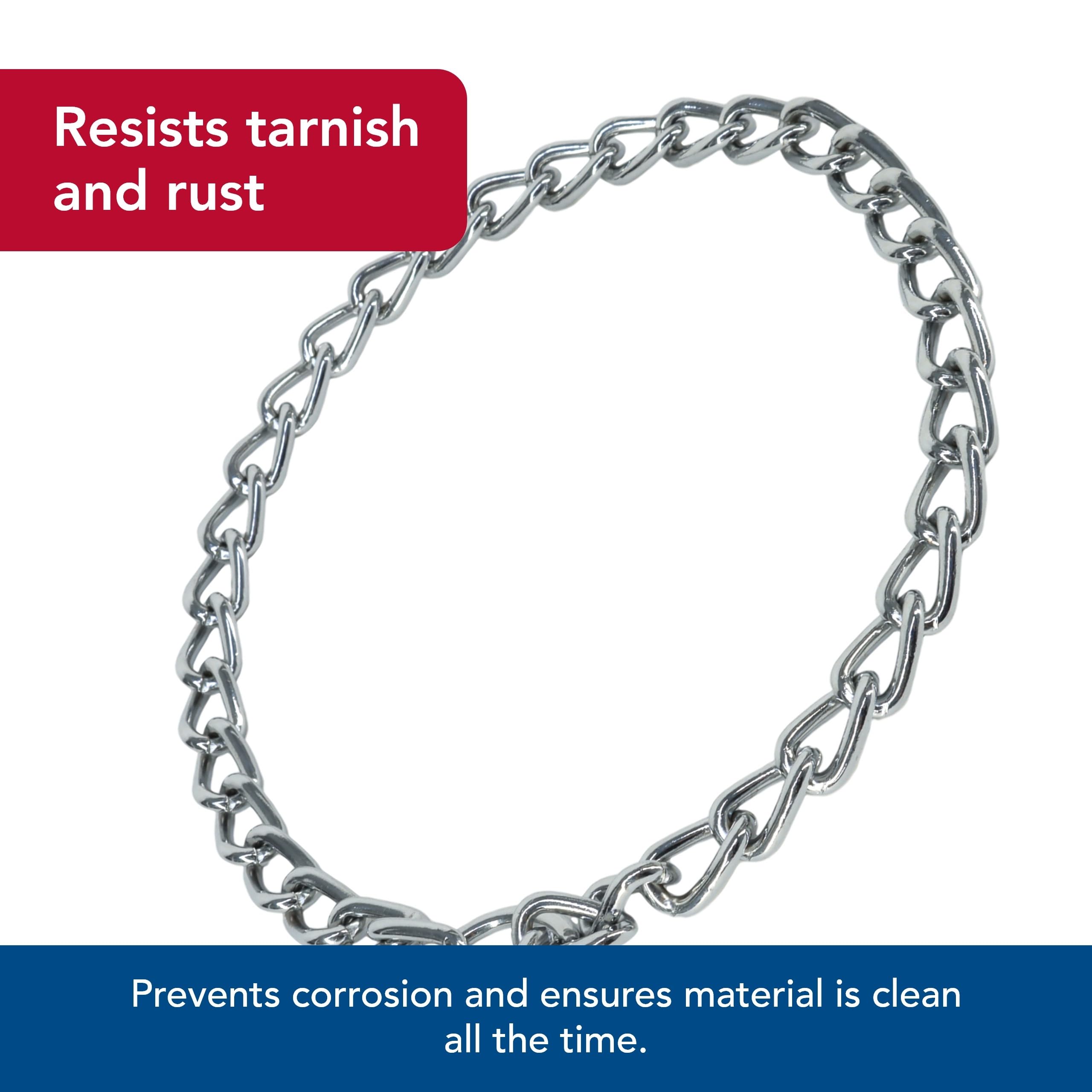 Coastal Pet Titan Chain Training Dog Collar - Durable Metal Choke Collar For Dog Training - Argon-Welded, Chrome Chain - 4 Mm X 22'