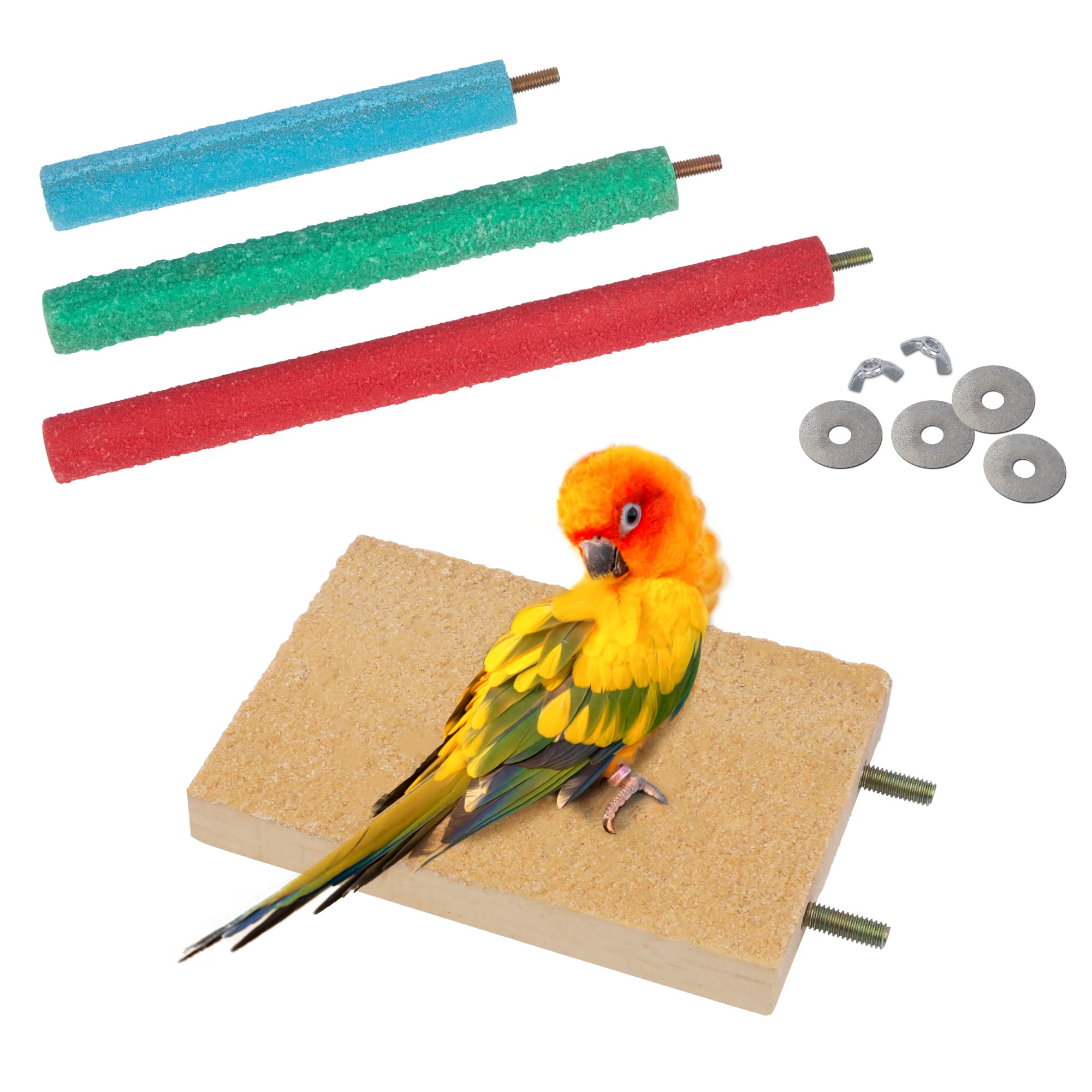 Gagiland Bird Perches For Conure Stand Natural Wood Platform Bird Nail Trimming Perch Paw Grinding Stick For Parakeet Cockatiels Parrot Perch Bird Cage Accessories