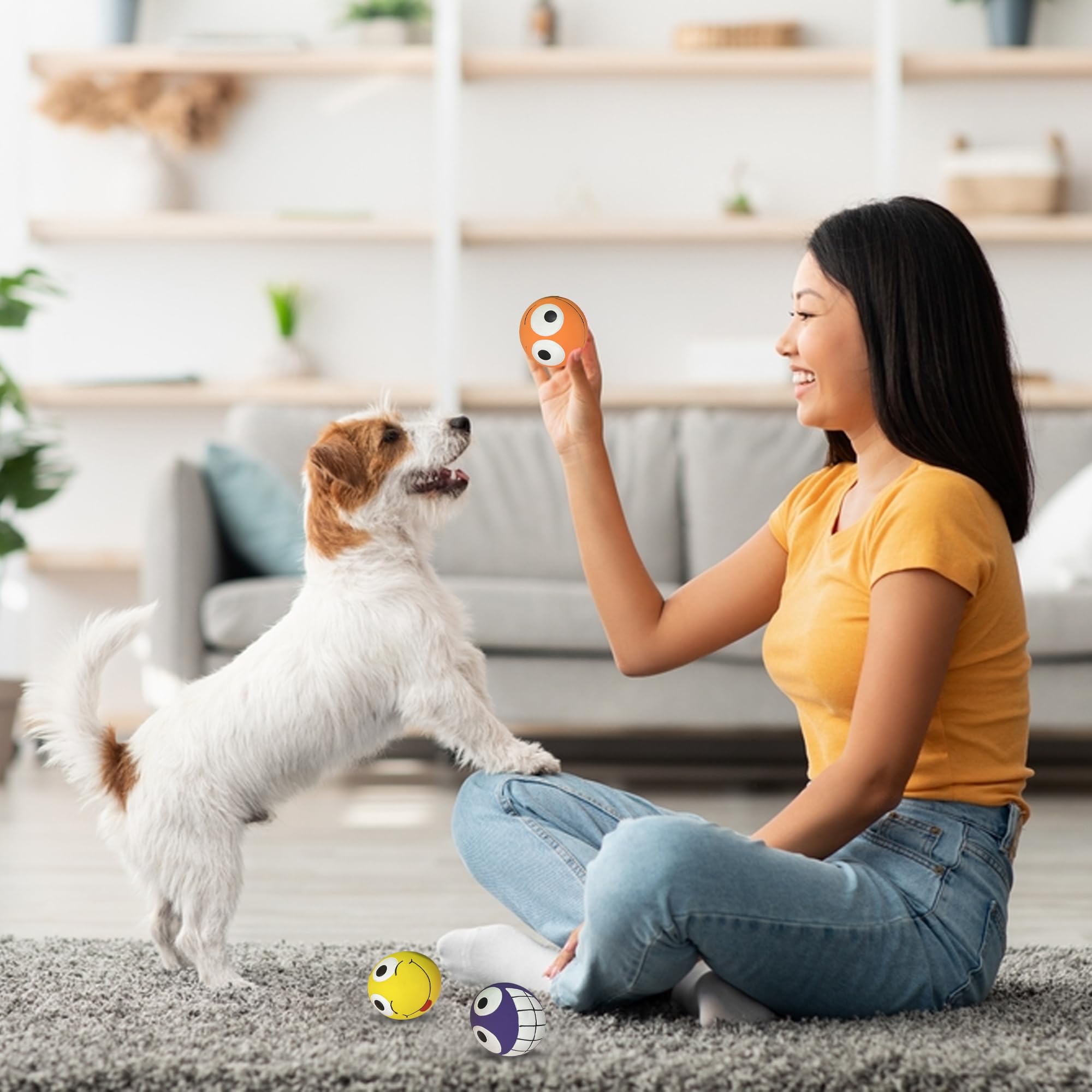 Multipet Three Peas in a Pod | Squeaky Chew Dog Toy | Fetch Interactive Pea Pod Dog Toys | 3 XL Latex Squeaky Balls | 3 (Ball Si
