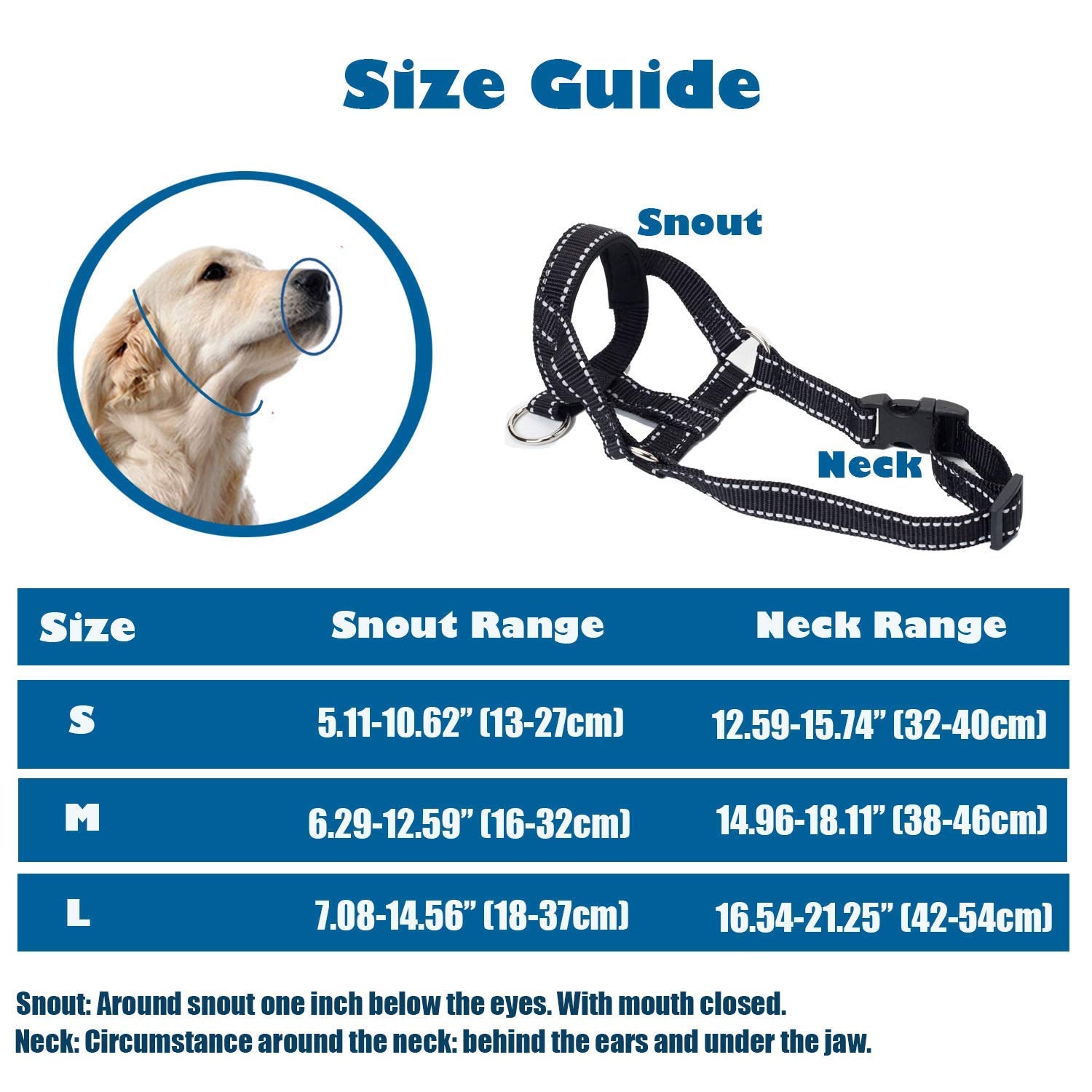 Dog Head Collar with Reflective Fabric, Adjustable Dog Head Harness to Prevent Pulling for Small Medium and Large Dogs(S, Orange