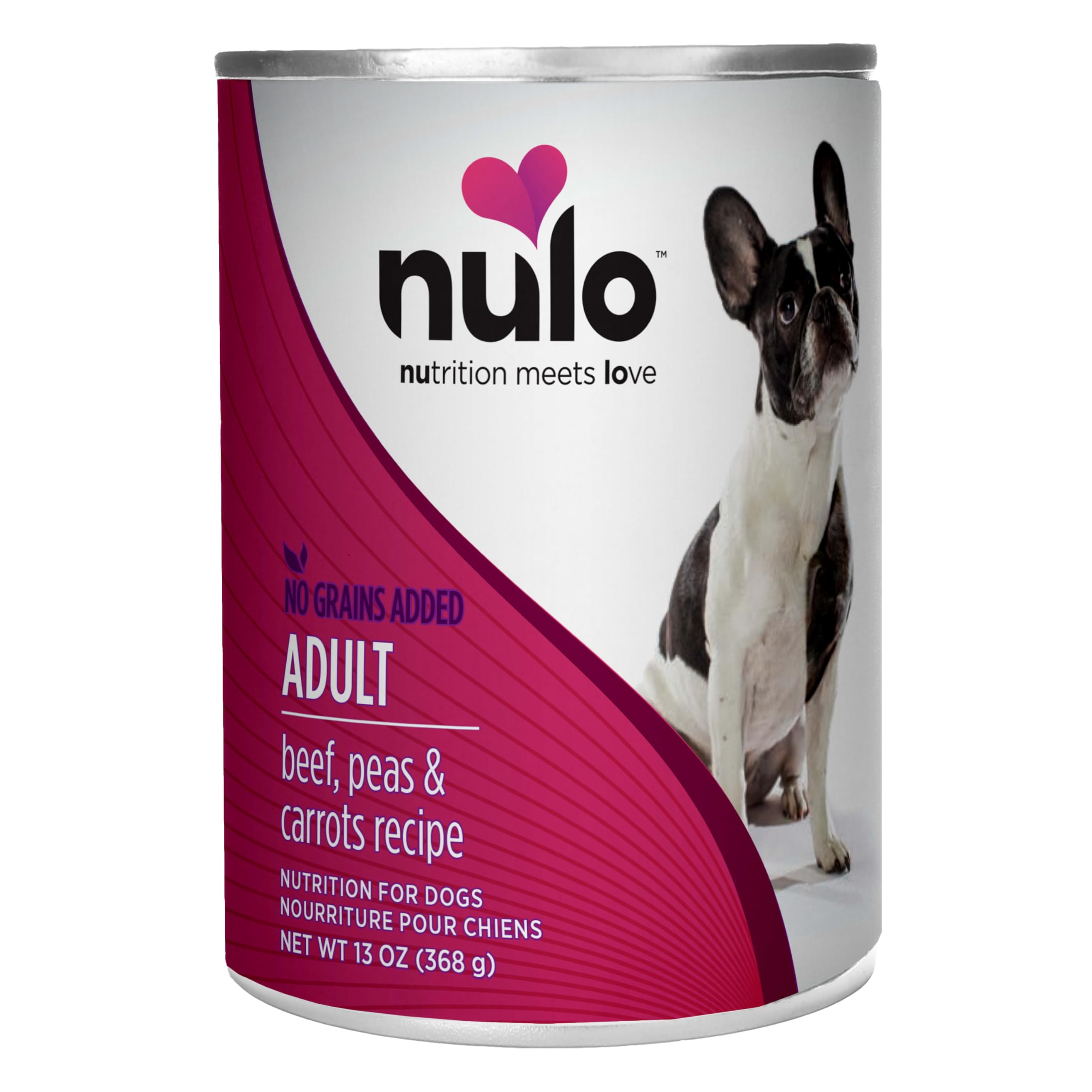 Nulo Grain-Free Beef, Peas & Carrots Recipe Adult Wet Canned Dog Food, 13 Ounce, 12 Cans