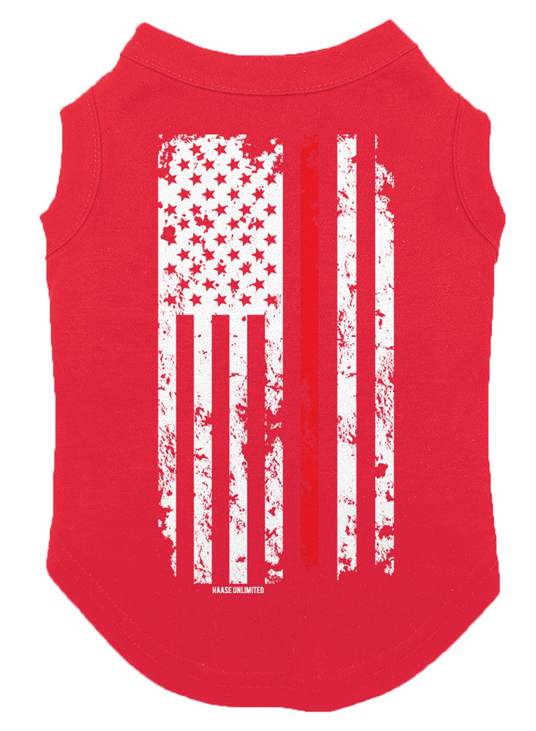 Red Line Flag - Usa American Dog Shirt (Red, 2X-Large)