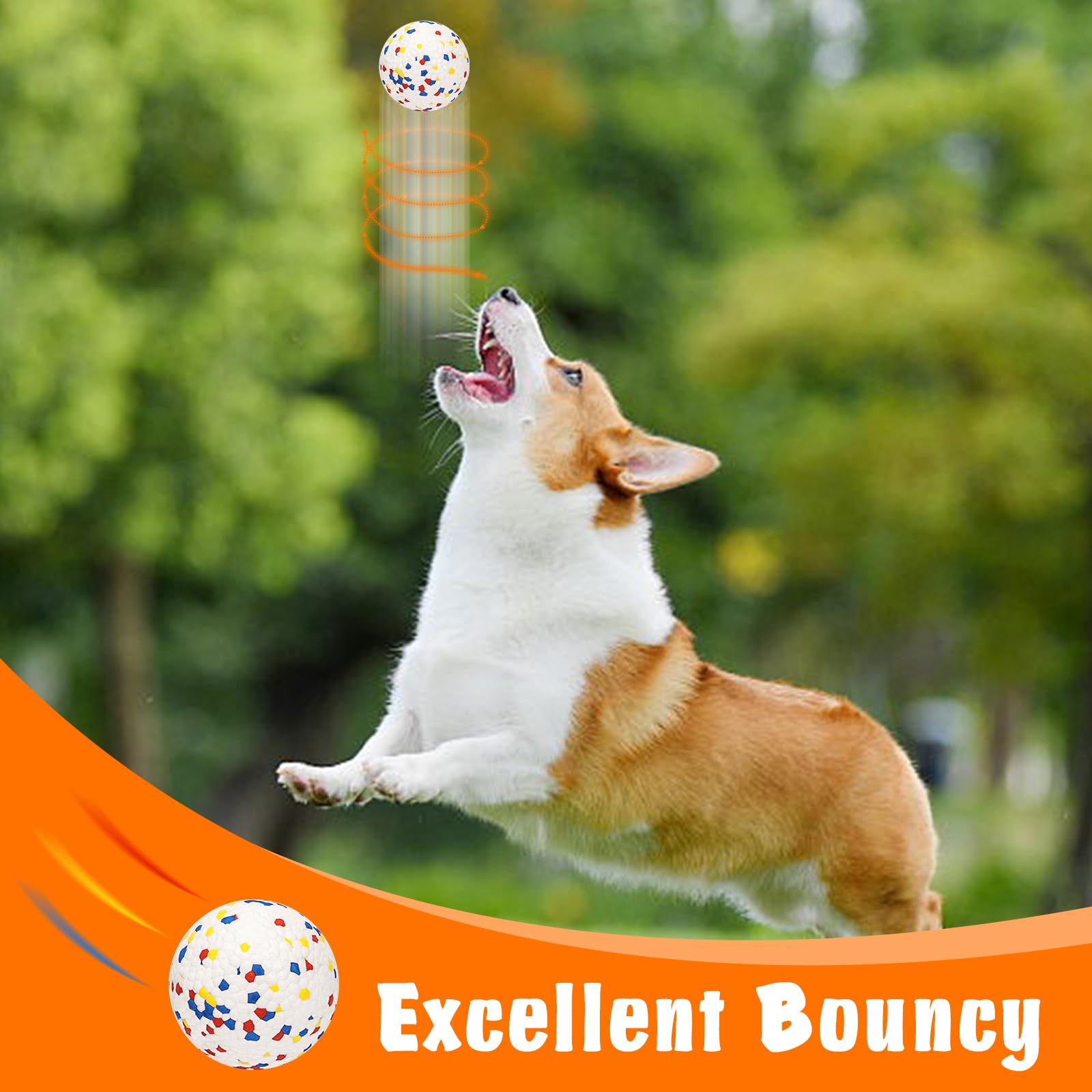 Lepawit Dog Balls for Aggressive Chewers, Indestructible Bouncy Floating Balls for Training Dog Catch and Fetch, Sturdy Solid Te