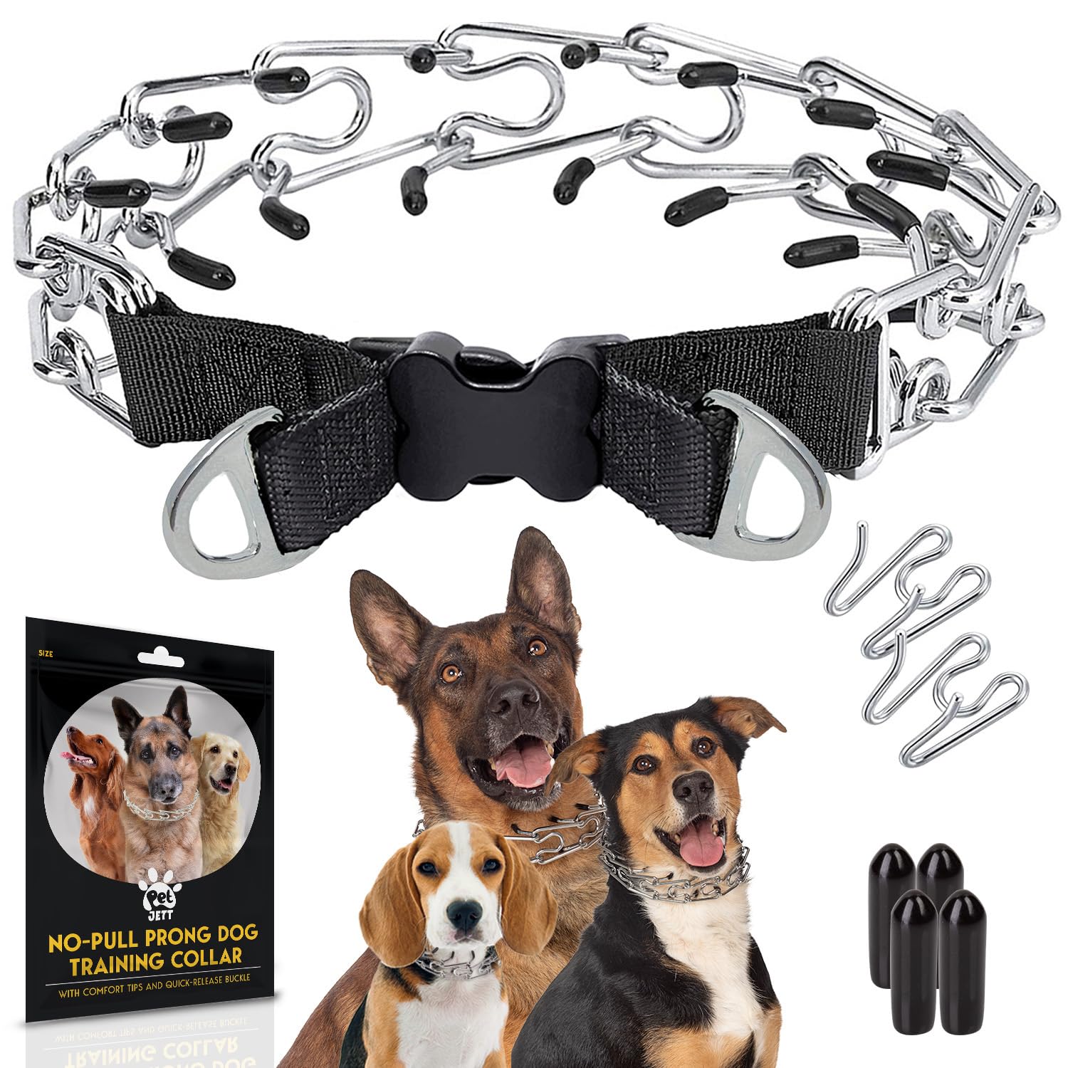 Petjett Choke Collar For Dogs Training Collar Adjustable Prong Collar For Dog Quick Release Pinch Collar For Dog For Small Mediu
