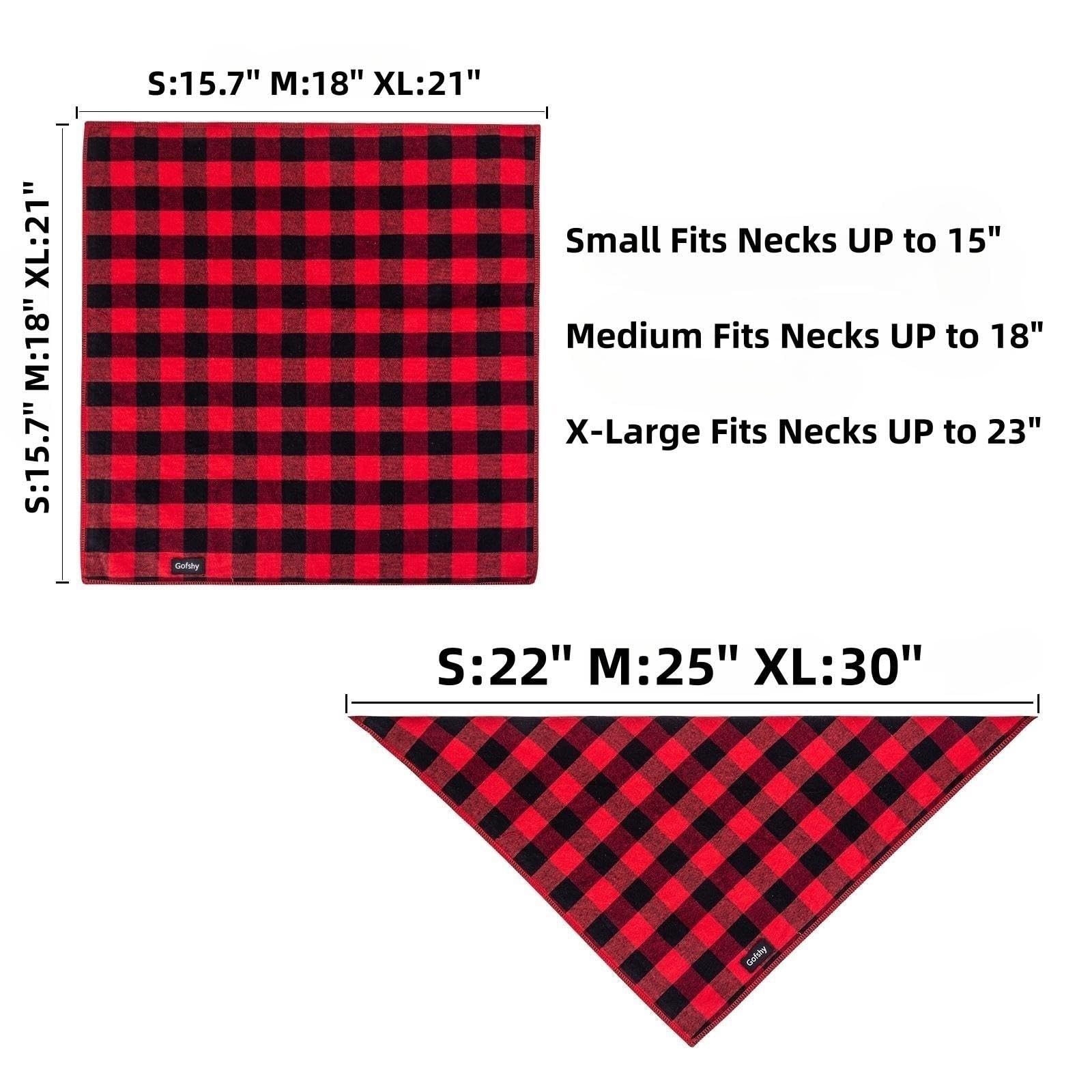 Gofshy Buffalo Plaid Dog Bandanas Fall Christmas Small 6Pcs Dog Gifts Red Blue Green Orange Black Brown Dog Scarf Adjustable Kerchief For Small X-Small Dogs Cats Puppy Bandana
