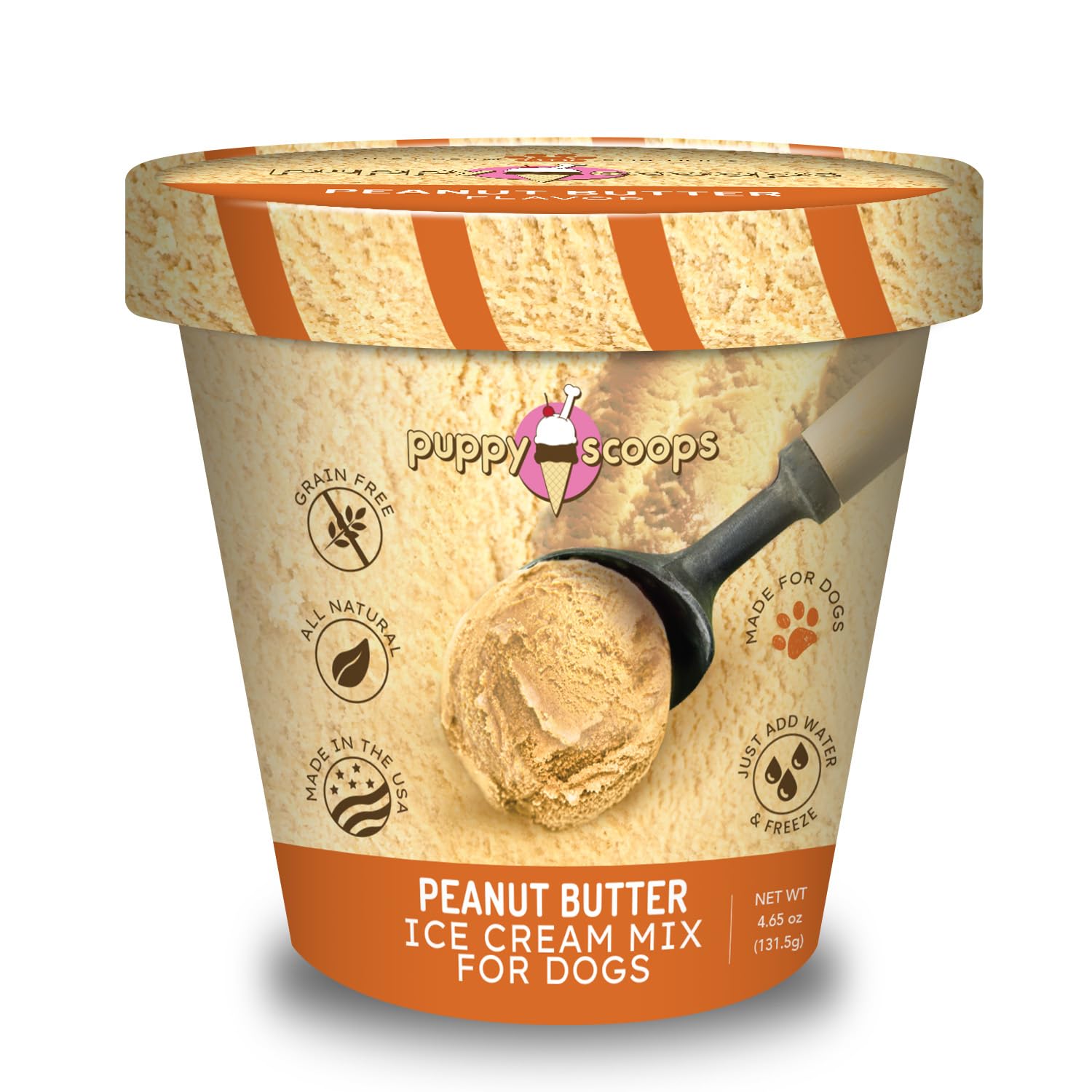 Puppy Scoops Dog Ice Cream Mix - Just Add Water and Freeze at Home, Powder Mix with Ice Cream Cup and Reusable Lid, Ice Cream Mi