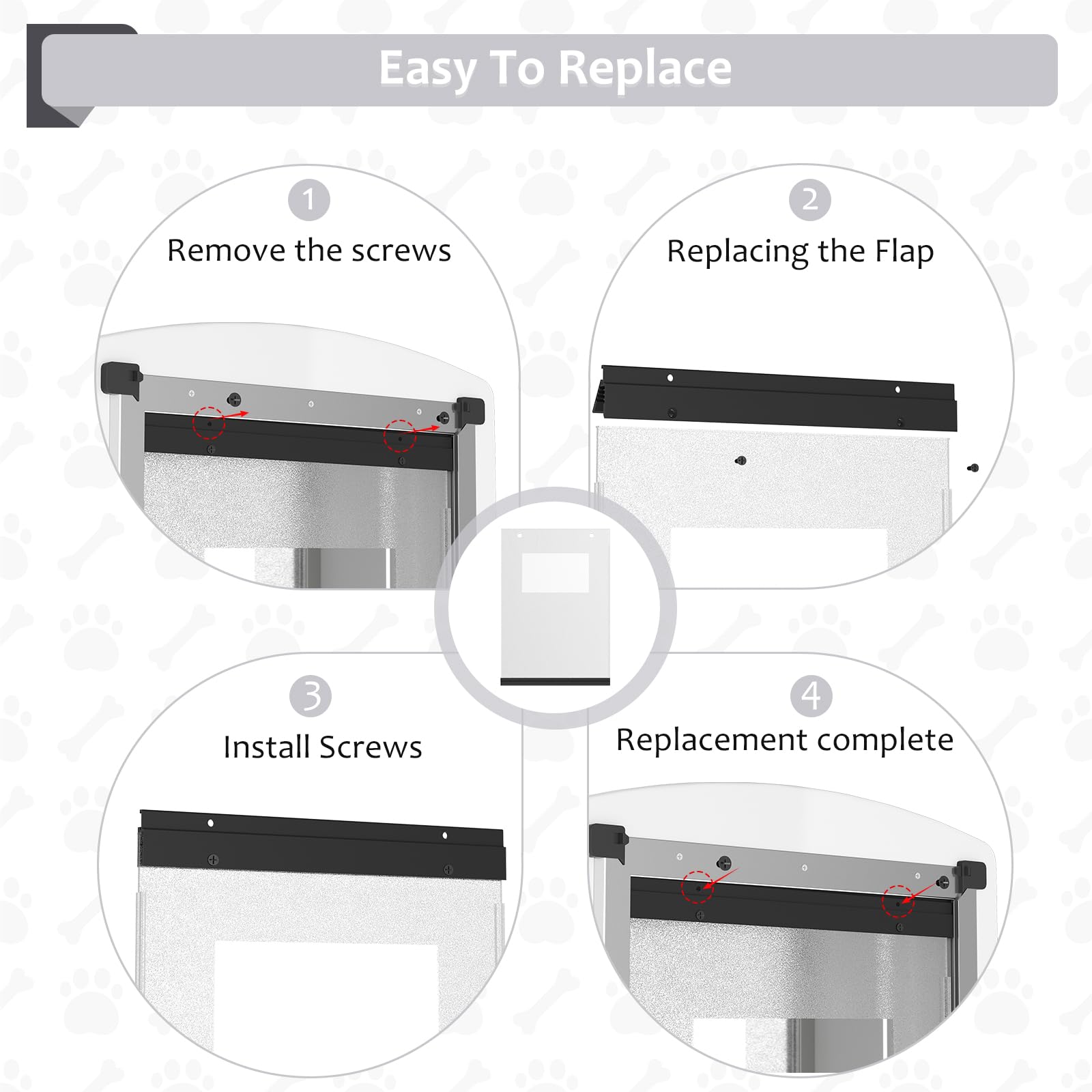 Decormax Replacement Flap For Dog And Cat Doors Including Screws, Medium
