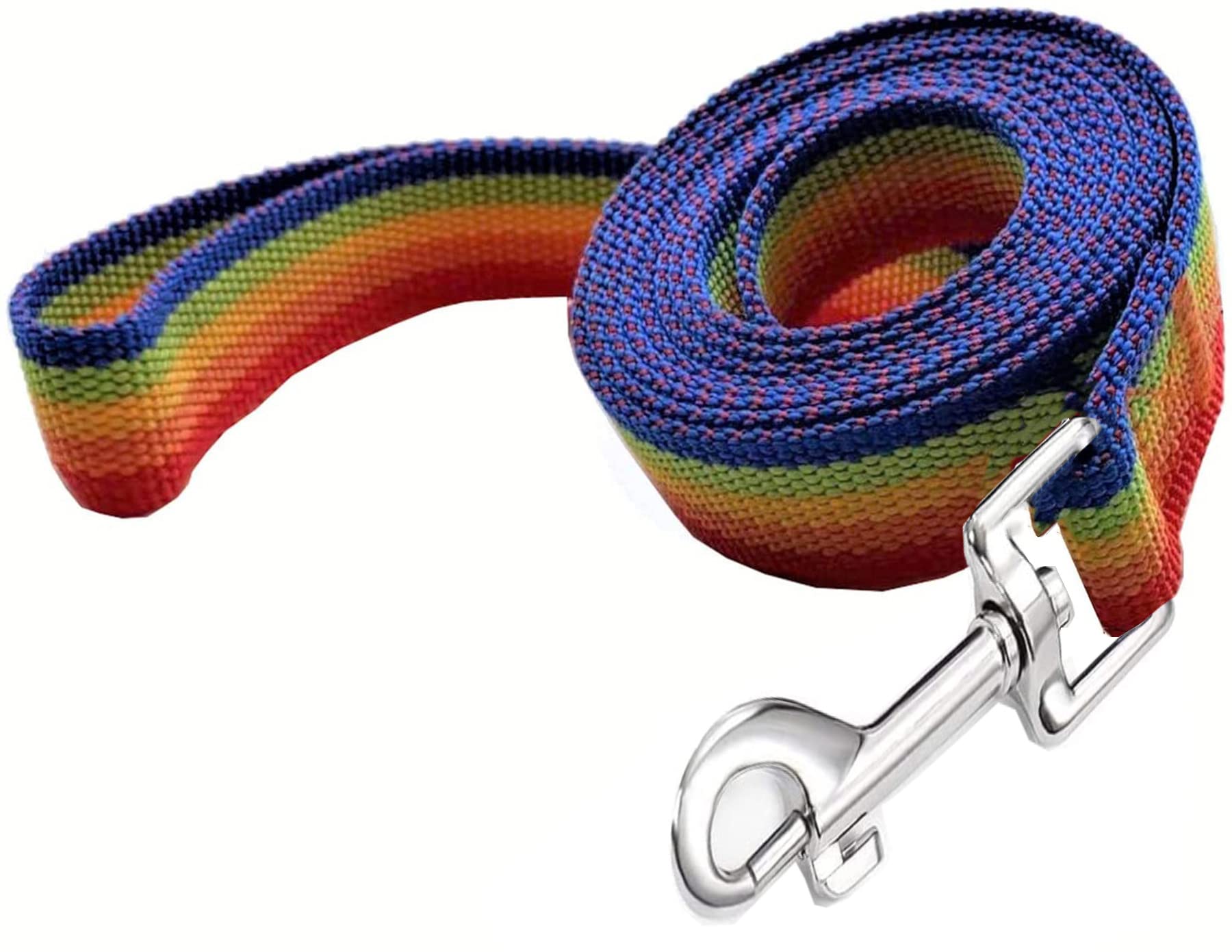 Taian 4Ft/5Ft/6Ft Strong Dog Leash, Nylon Dog Leashes For Small Medium Large Dogs (1 In X 5 Ft, Rainbow)