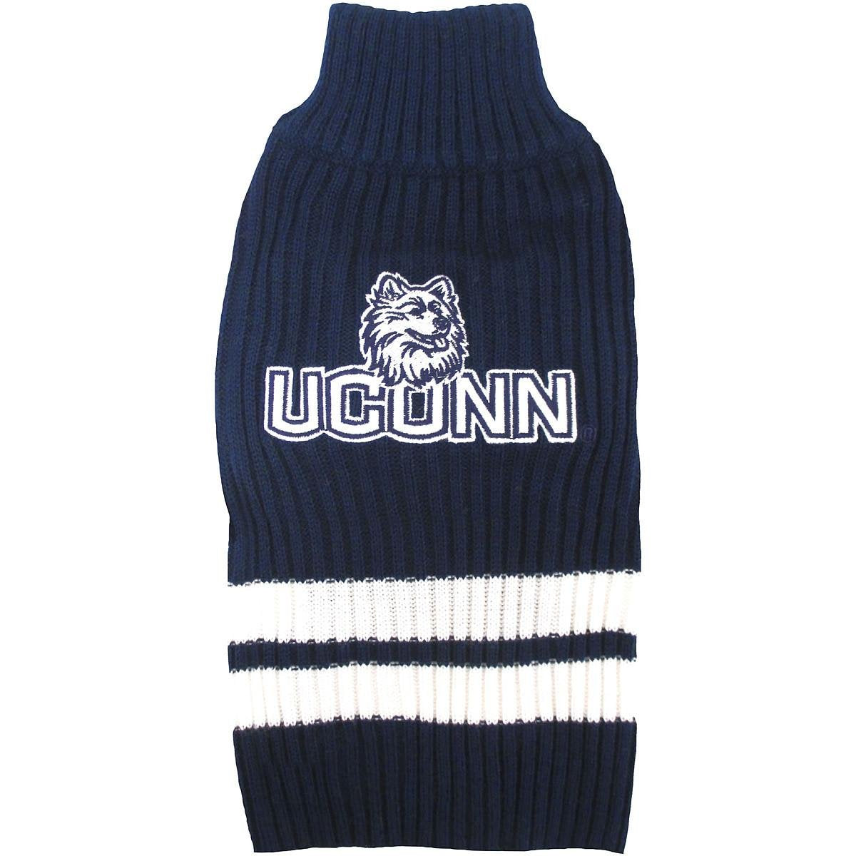 Pets First NCAA Connecticut Huskies Dog Sweater, Size X-Small. Warm & Cozy Knit Pet Sweater with NCAA Team Logo, Best Puppy Swea