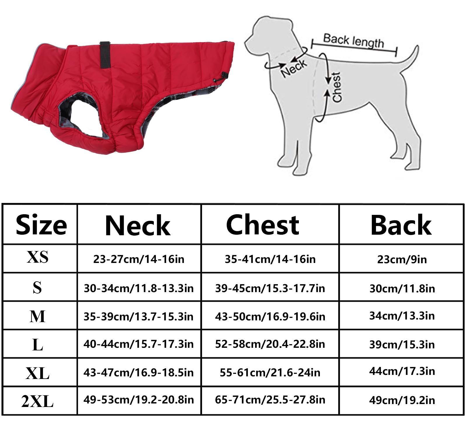 Geyecete Dog Winter Warm Coat Dog Winter Jacket Windproof Snowproof,Pet Outdoor Jacket Dog Jacket For Small Medium Large Dogs-Red-M