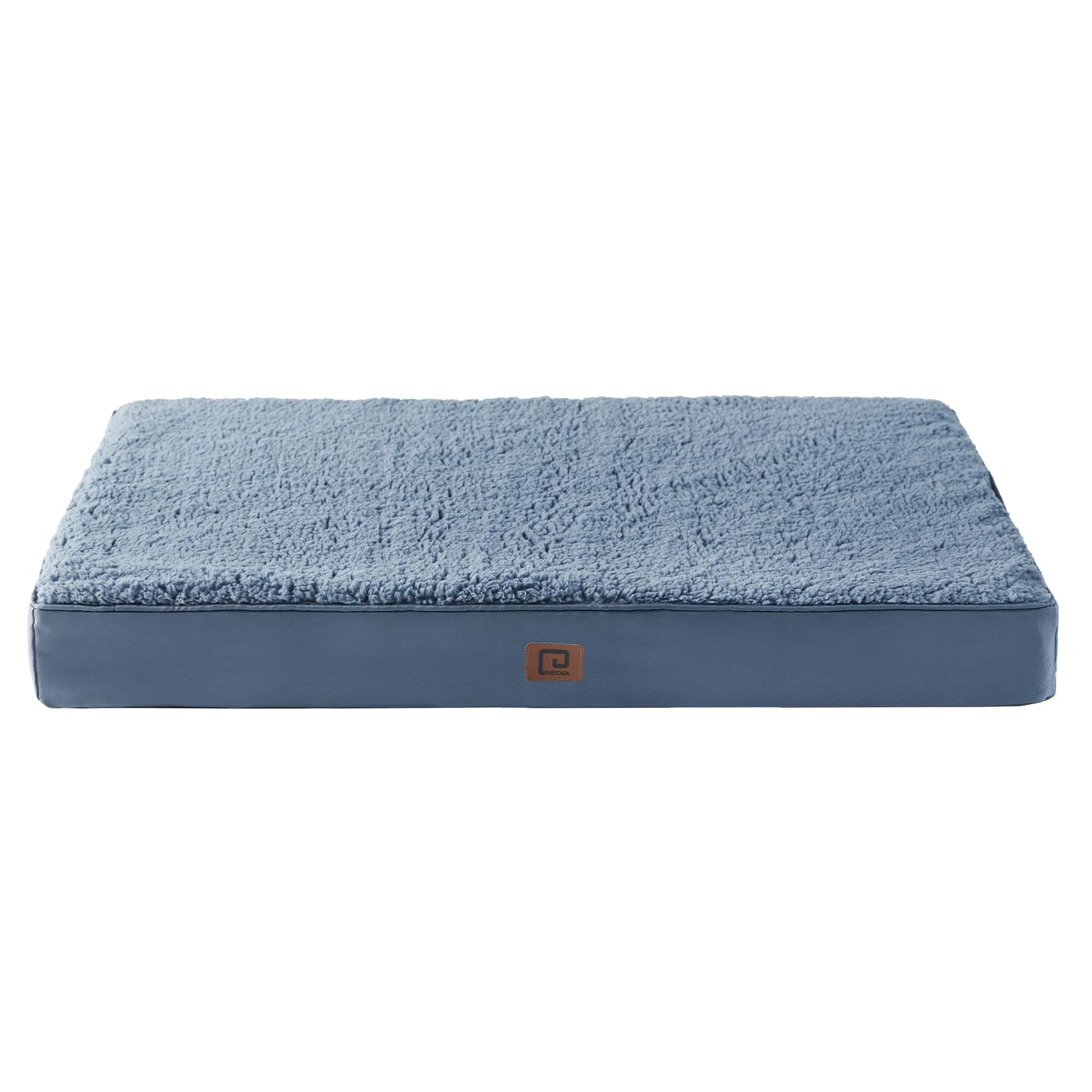 EHEYCIGA Orthopedic Dog Beds for Large Dogs with Removable Washable Cover for Crate, Spa Blue, 35x23