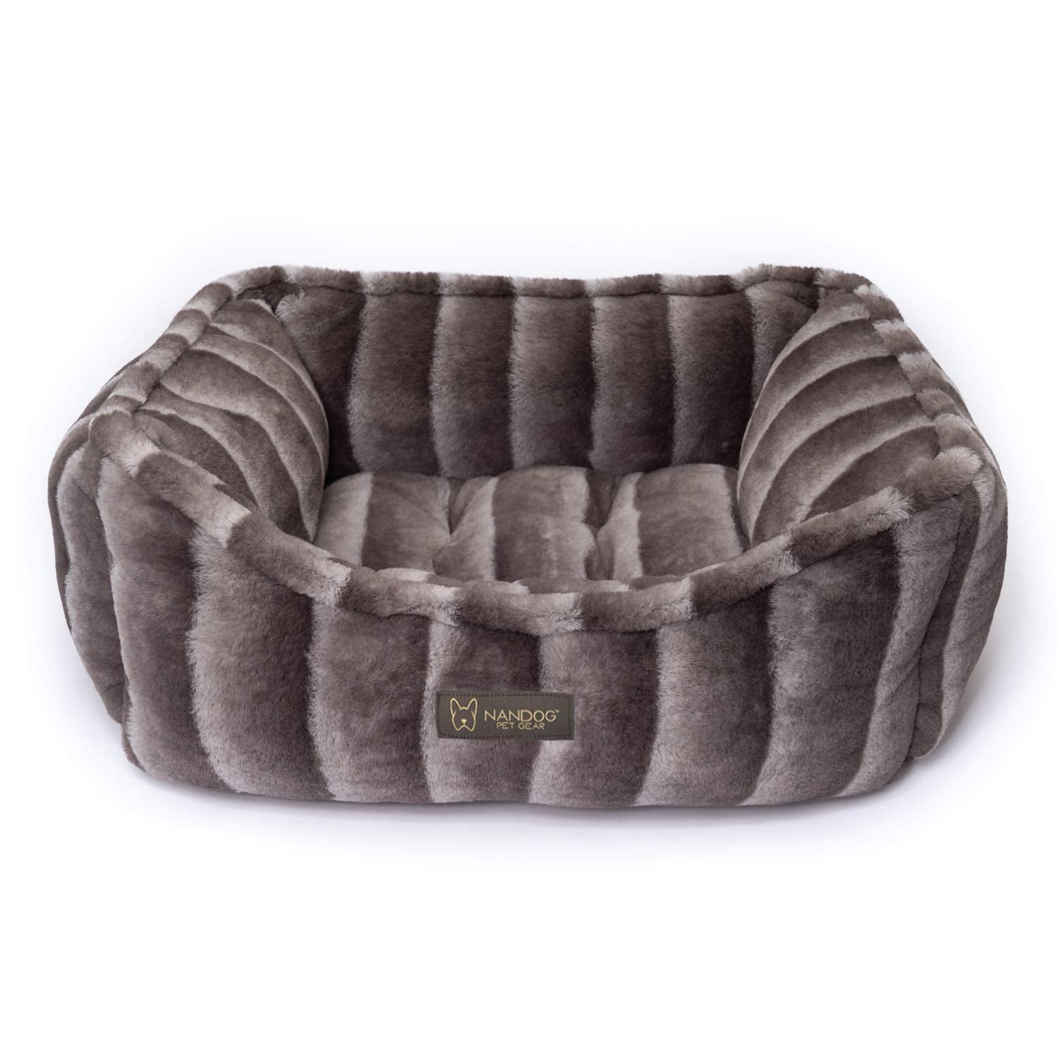 Nandog Cloud Prive Reversible Bed In Gray Chinchilla - Ultra Soft Micro Plush Fabric - Modern Design - Washable For Cats & Small