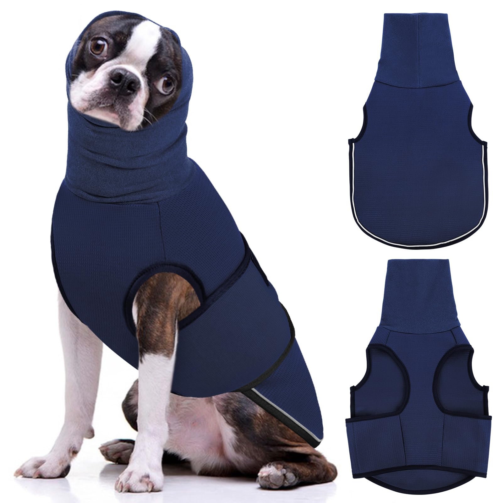 Aofitee Dog Anxiety Calming Hoodie, Thunder Jacket For Anxiety, Breathable Shirt Vest For Fireworks, Separation, Noise Block & E