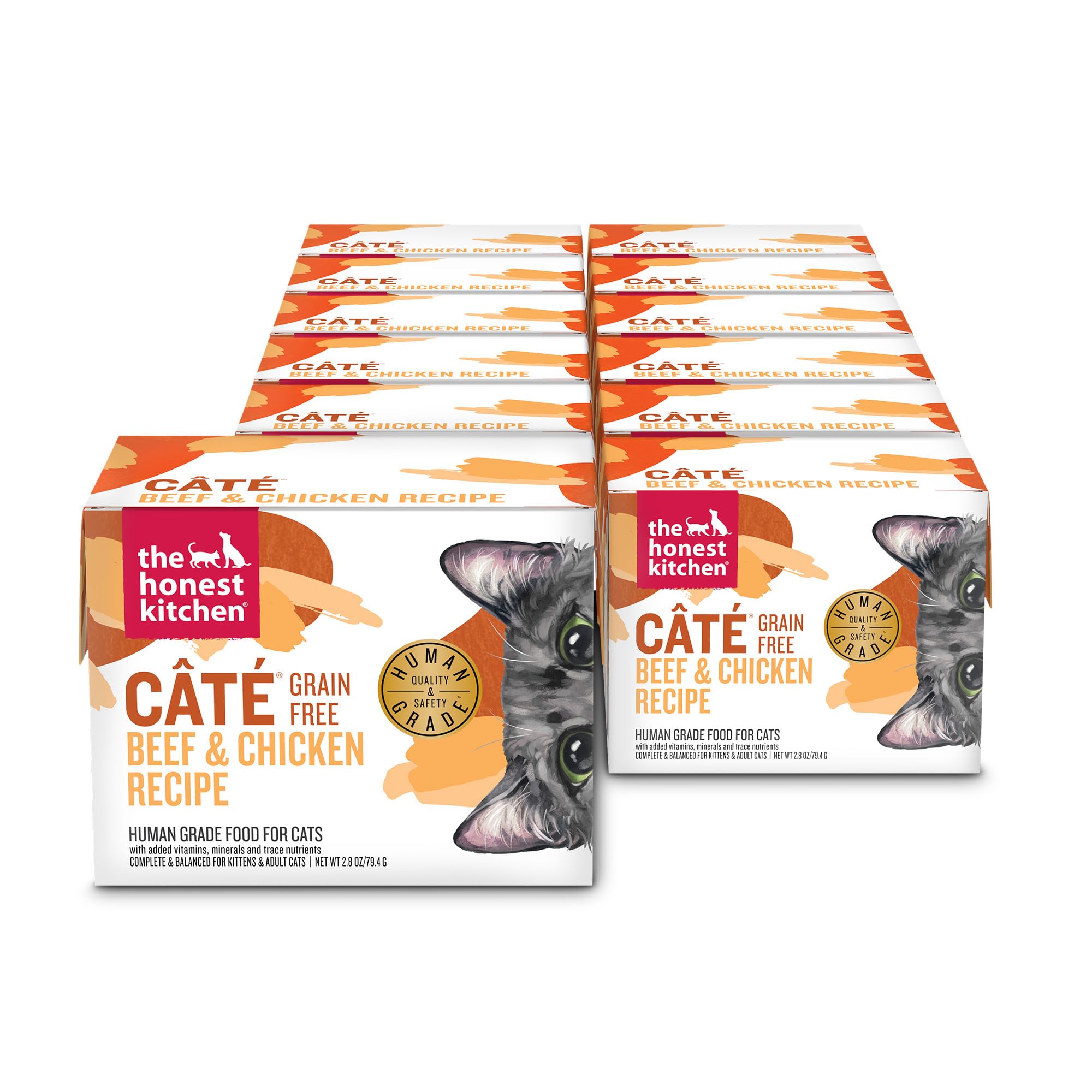 The Honest Kitchen Ct   Grain Free Beef & Chicken Pt   Wet Cat Food, 2.8 oz x12