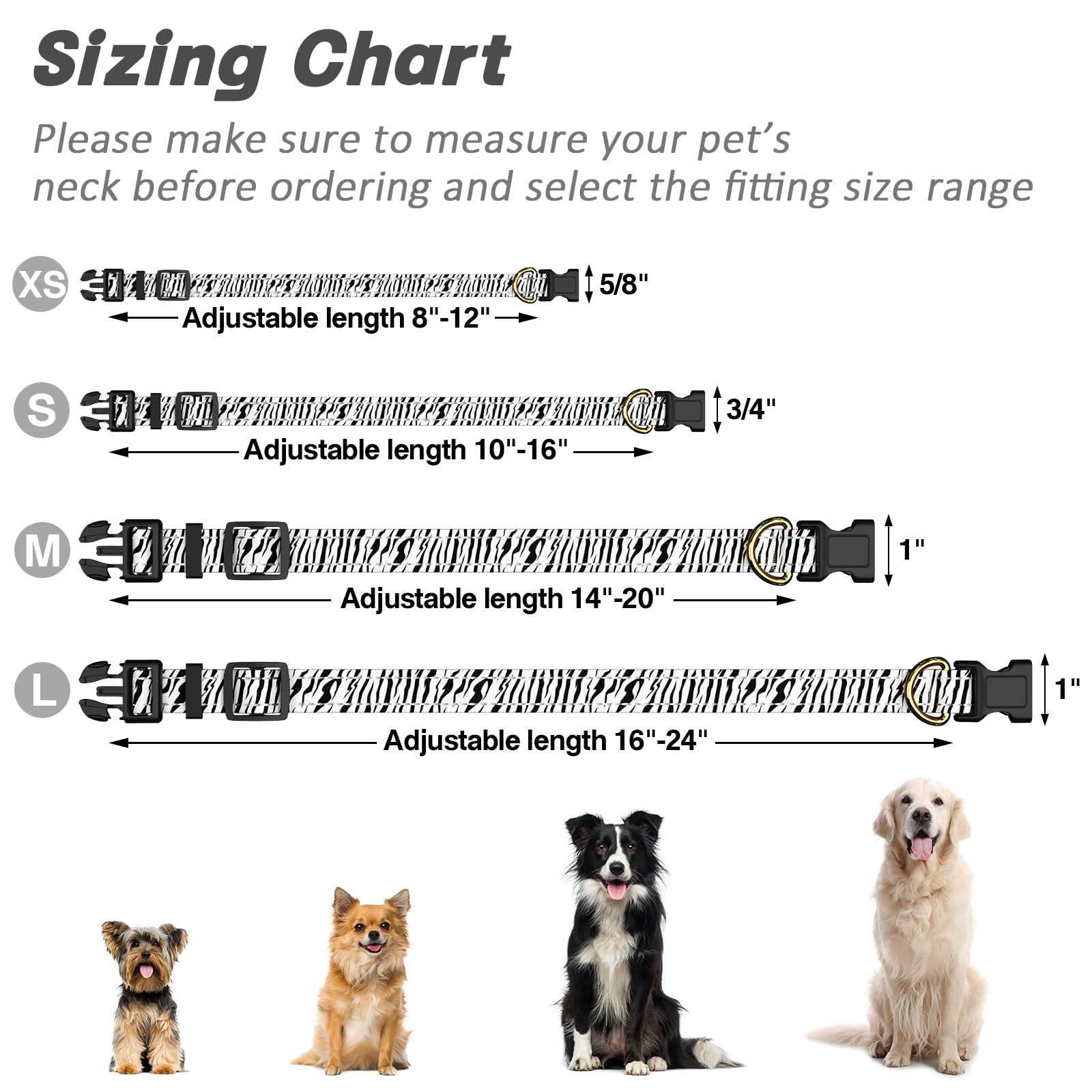 Tmoodel Reflective Dog Collar For Extra Small Dogs Cats, Cute Boho Adjustable Heavy-Duty Nylon Puppy Collar For Boy And Girl Fem