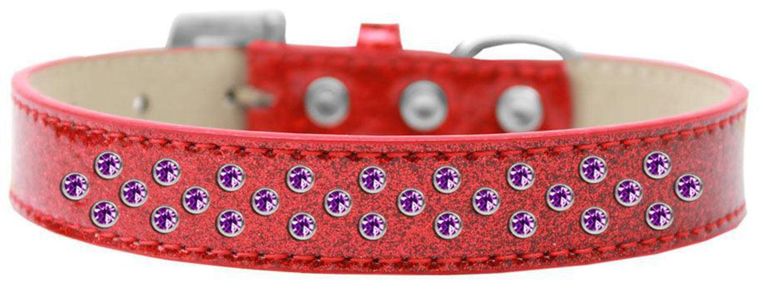 Dog, Puppy & Pet Ice Cream Collar, Purple Crystal Rimsets Sprinkles Red 20