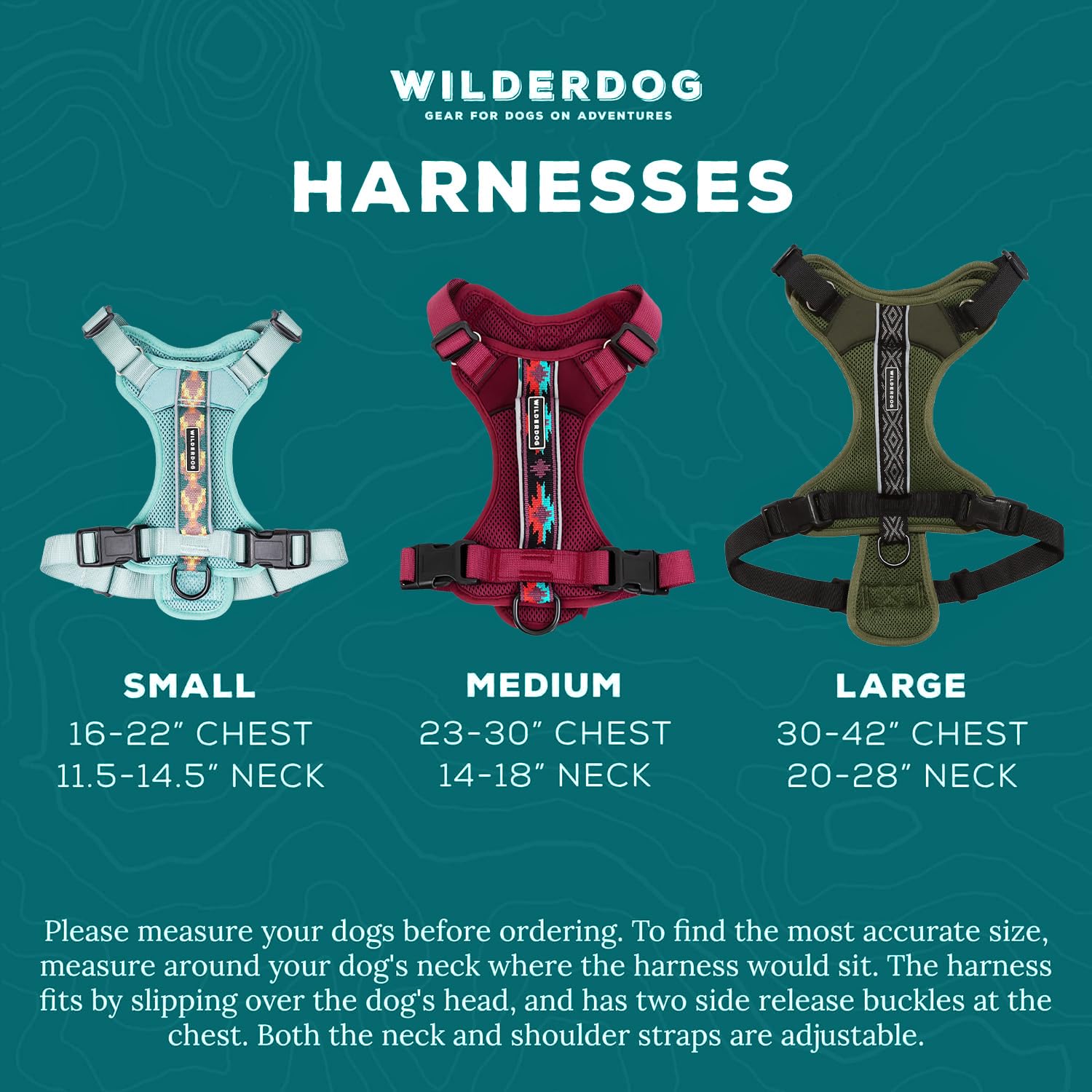 Wilderdog Lightweight Dog Harness With Reflective Straps - Large - Olive