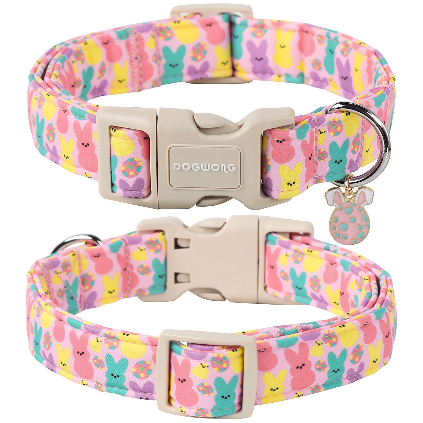Dogwong Cute Bunny Eggs Easter Dog Collar - Pink Babbit Pet Collar For Small & Medium Dogs