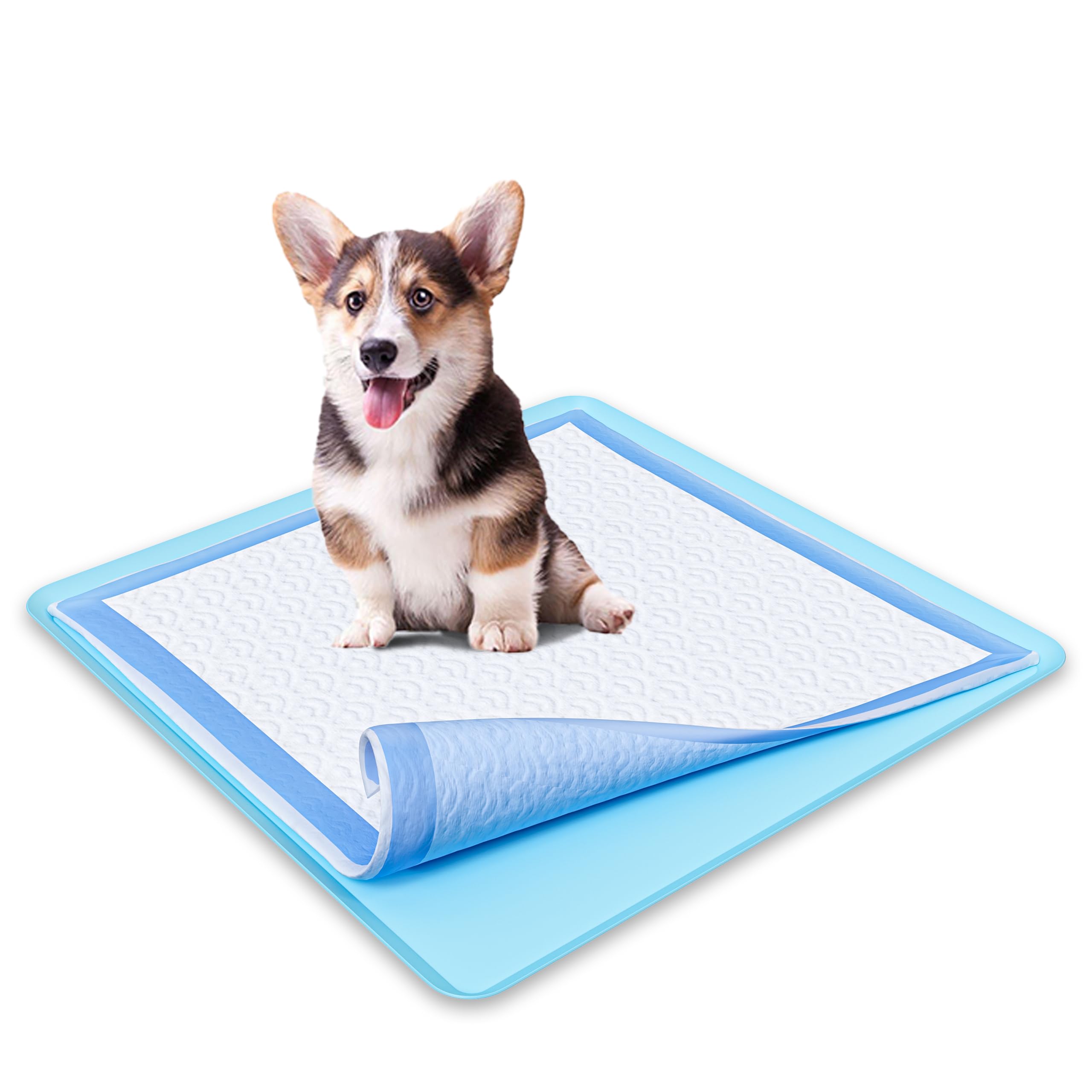 TidyFriend Dog Puppy Pad Holder Tray for 24 x 24 Inches Training Pads - Silicone Wee Wee Pad Holder, No Spill Pee Pad Holder for