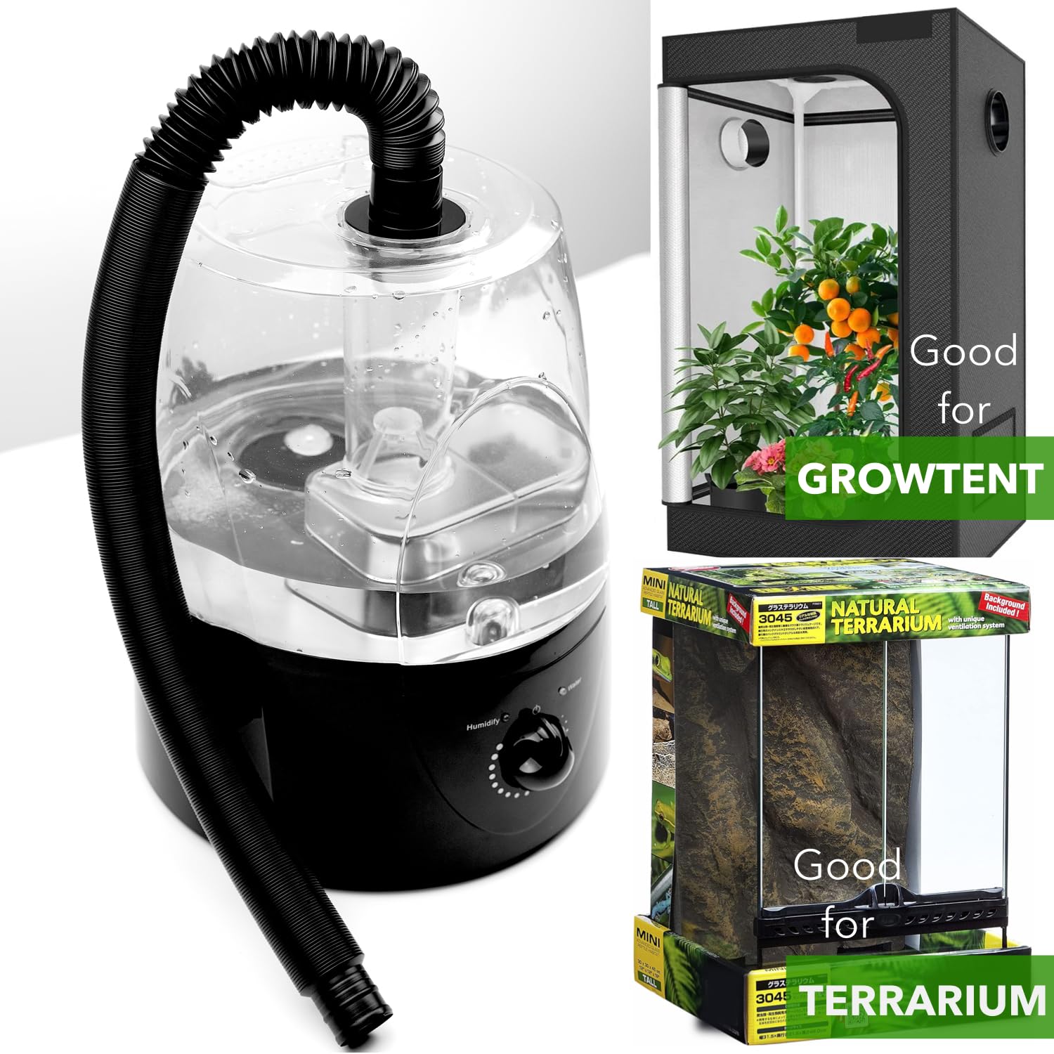 Reptile Fogger, Terrarium Humidifier, Plant Humidifier, Fog Machine Mister For Reptiles And Plants Vivarium, 3.5L Large Capacity