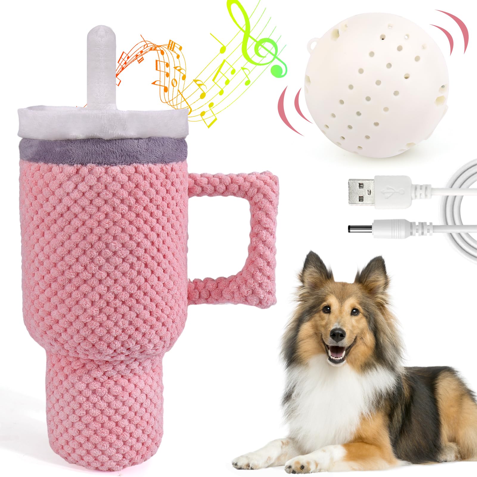 Mity rain 2 in 1 Interactive Dog Toys, Tumbler Dog Toys to Keep Them Busy, Plush Squeaky Dog Toys with Interactive Dog Ball Jump