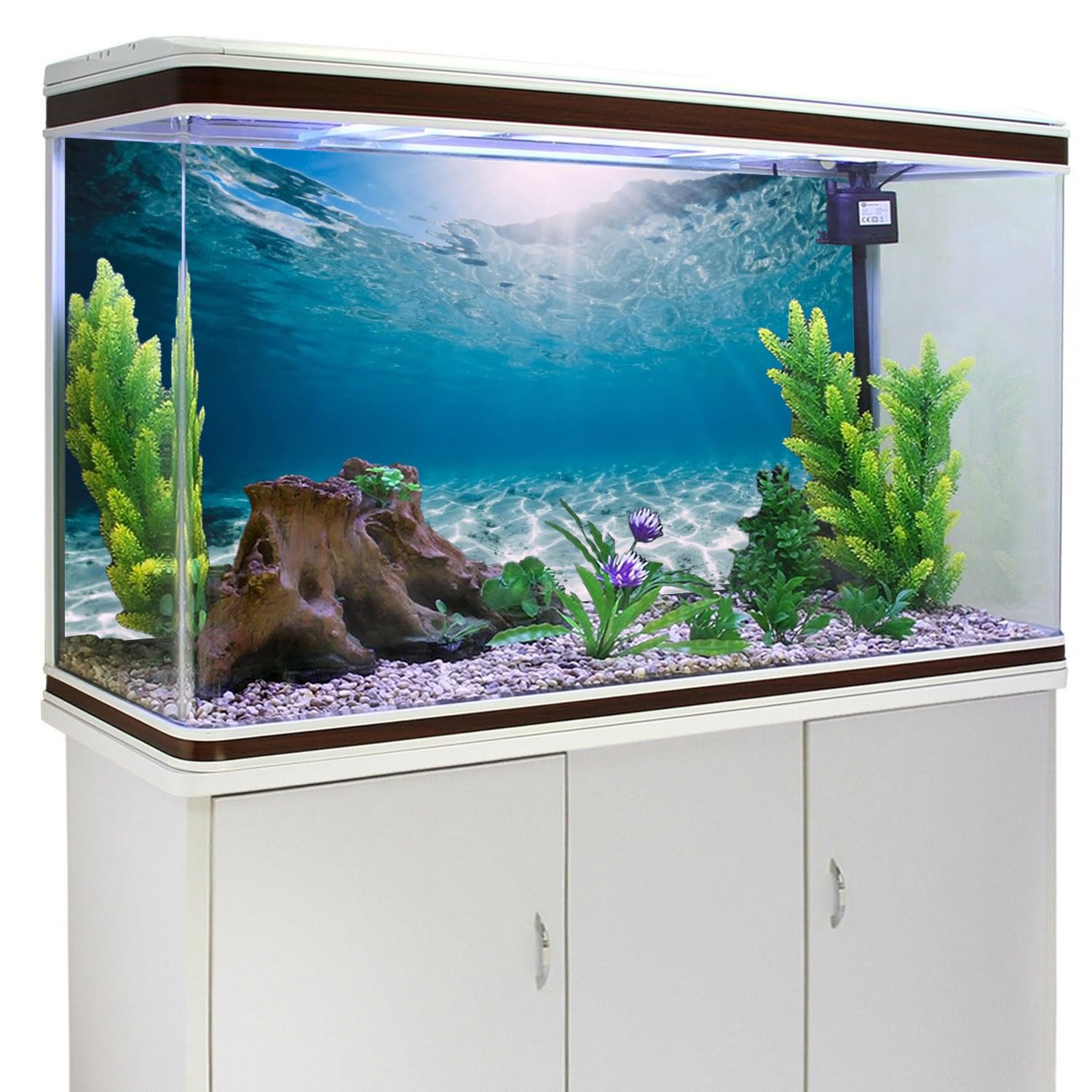 Awert 36X20 Inches Vinyl Undersea Ocean Floor Aquarium Background Tropical Tank Background