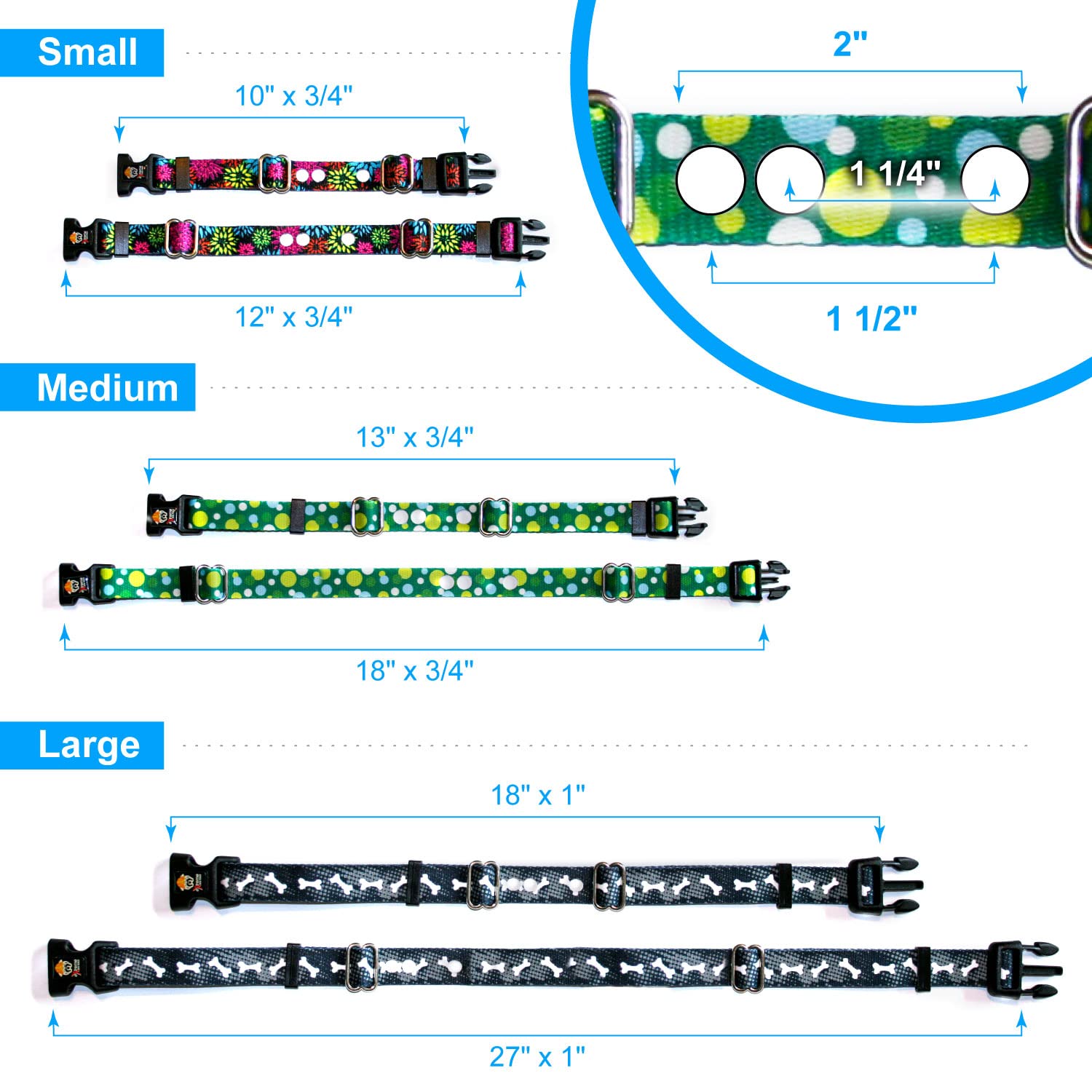 Electric Dog Fence Replacement Dog Collar Strap | Large 18' - 27' | Blue Bubble | Compatible With Other Brands Of Fence Collar